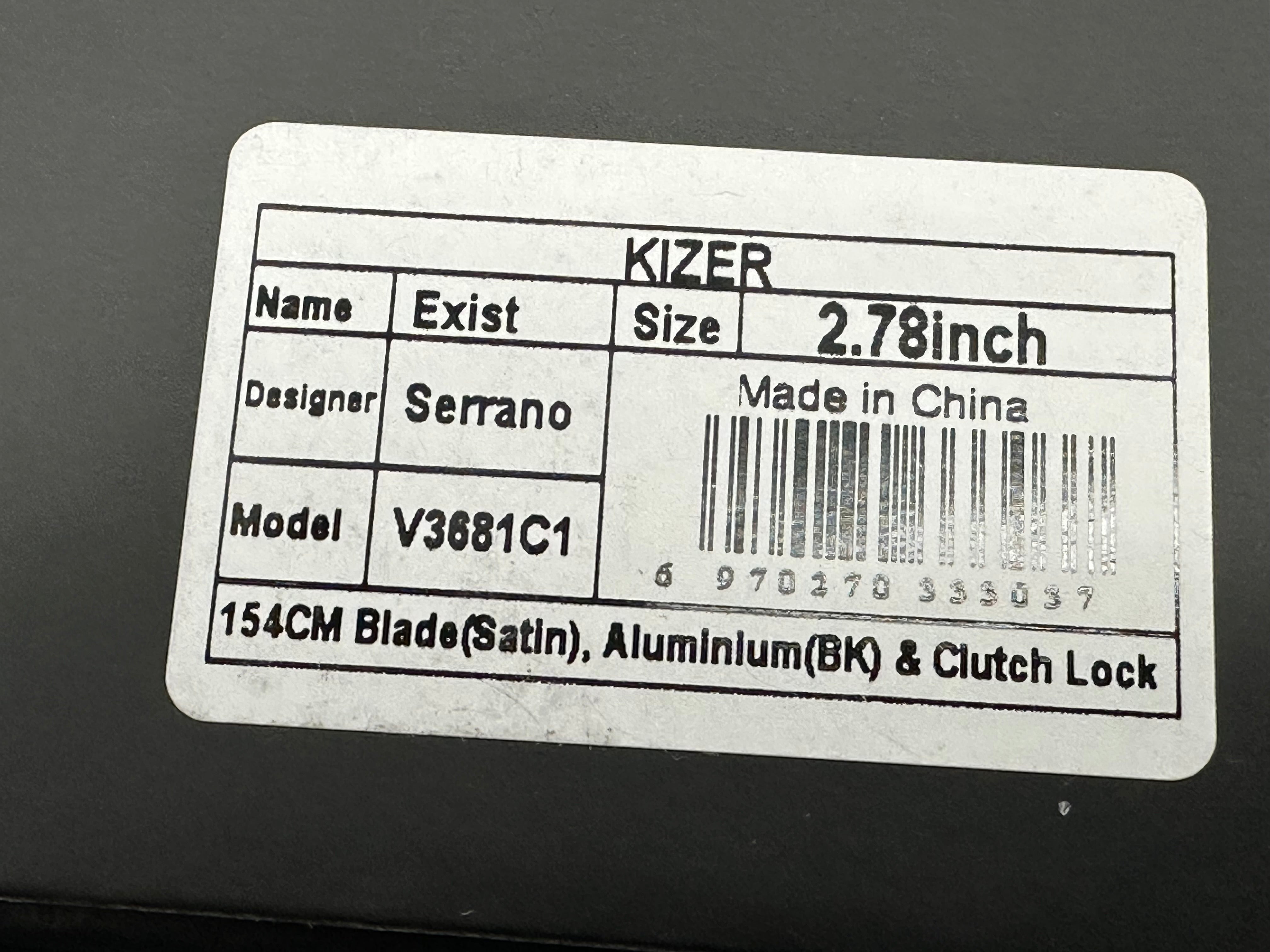 KIZER EXIST CLUTCH LOCK BLACK ALUMINUM HANDLE 154CM BLADE