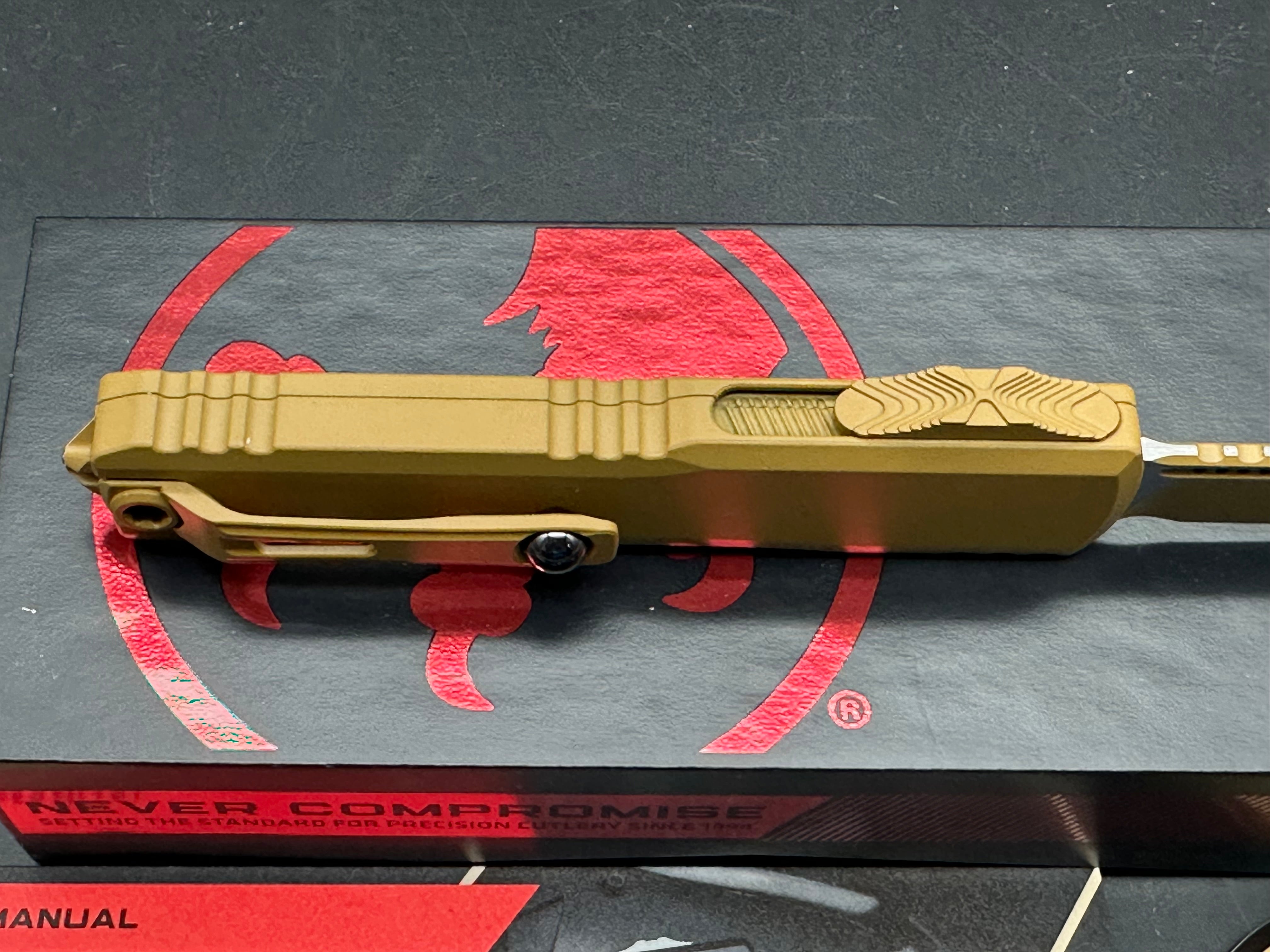 MICROTECH (Zero Blade Play) ULTRATECH ZBP OTF AUTOMATIC KNIFE CERAKOTE TAN