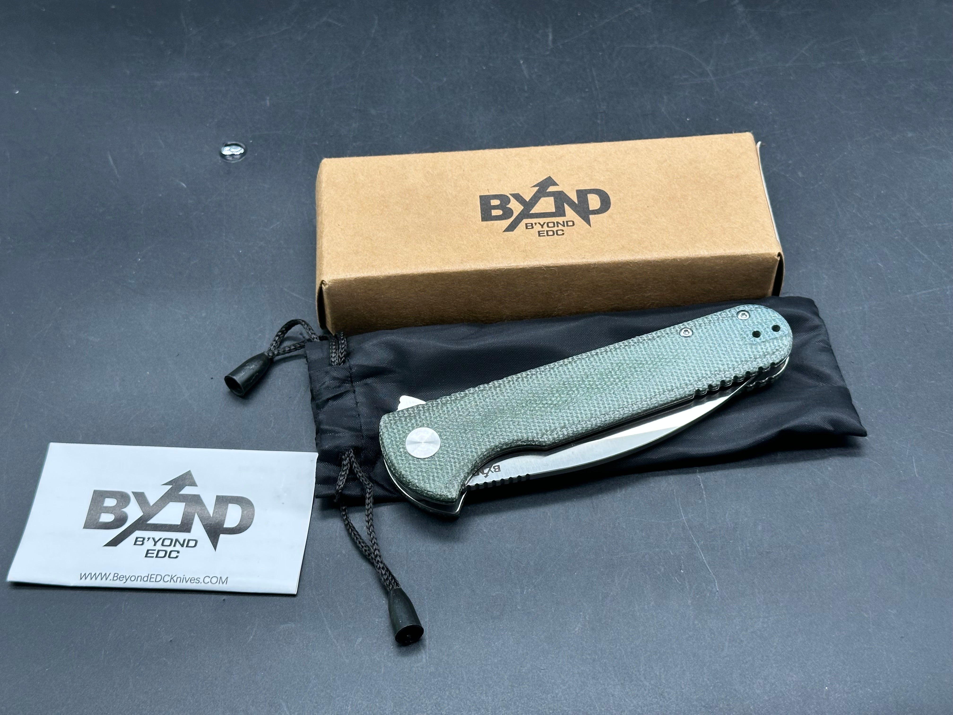 Beyond EDC - Slim 14C28N Green Micarta