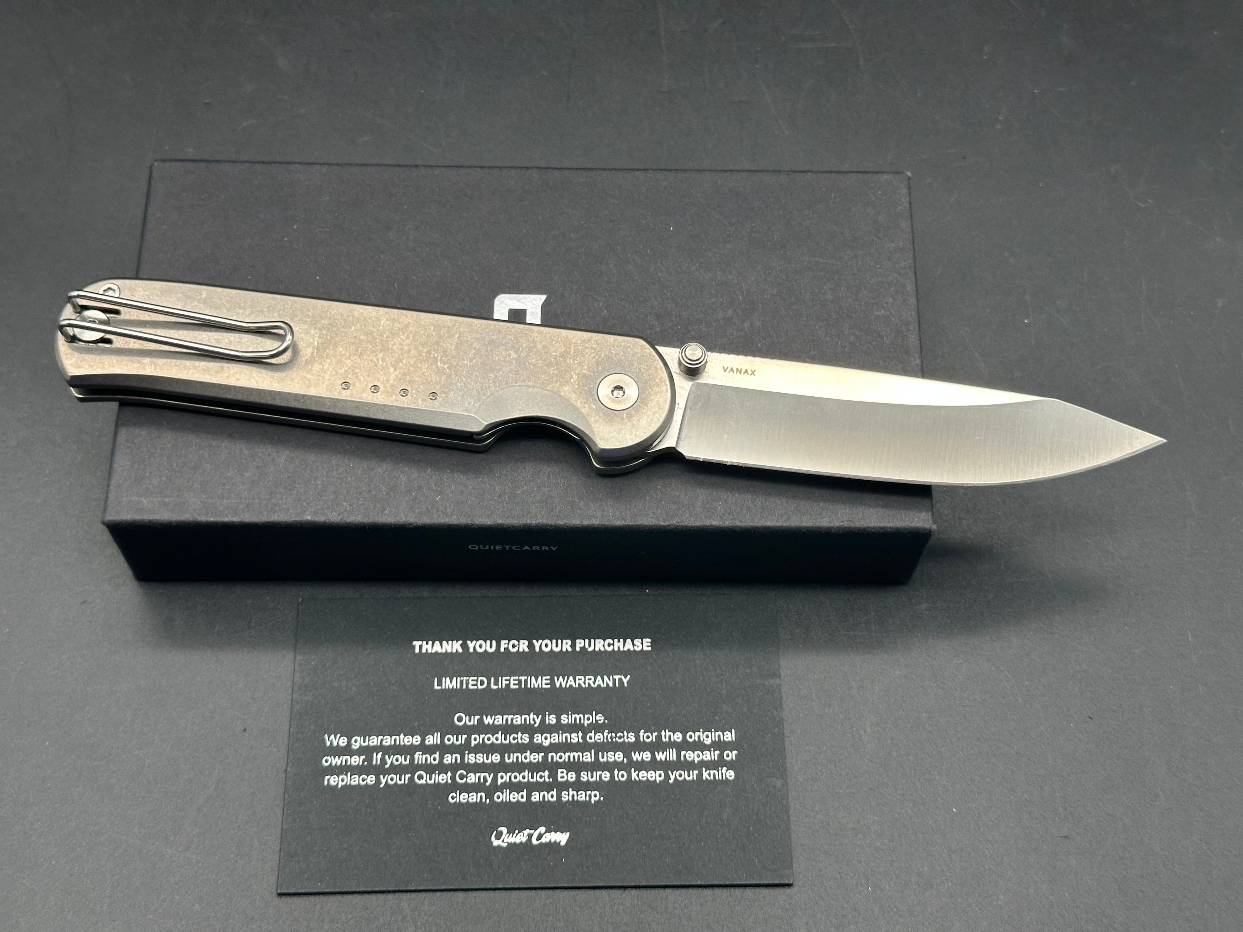 Quiet Carry Waypoint titanium handle w/Vanax blade