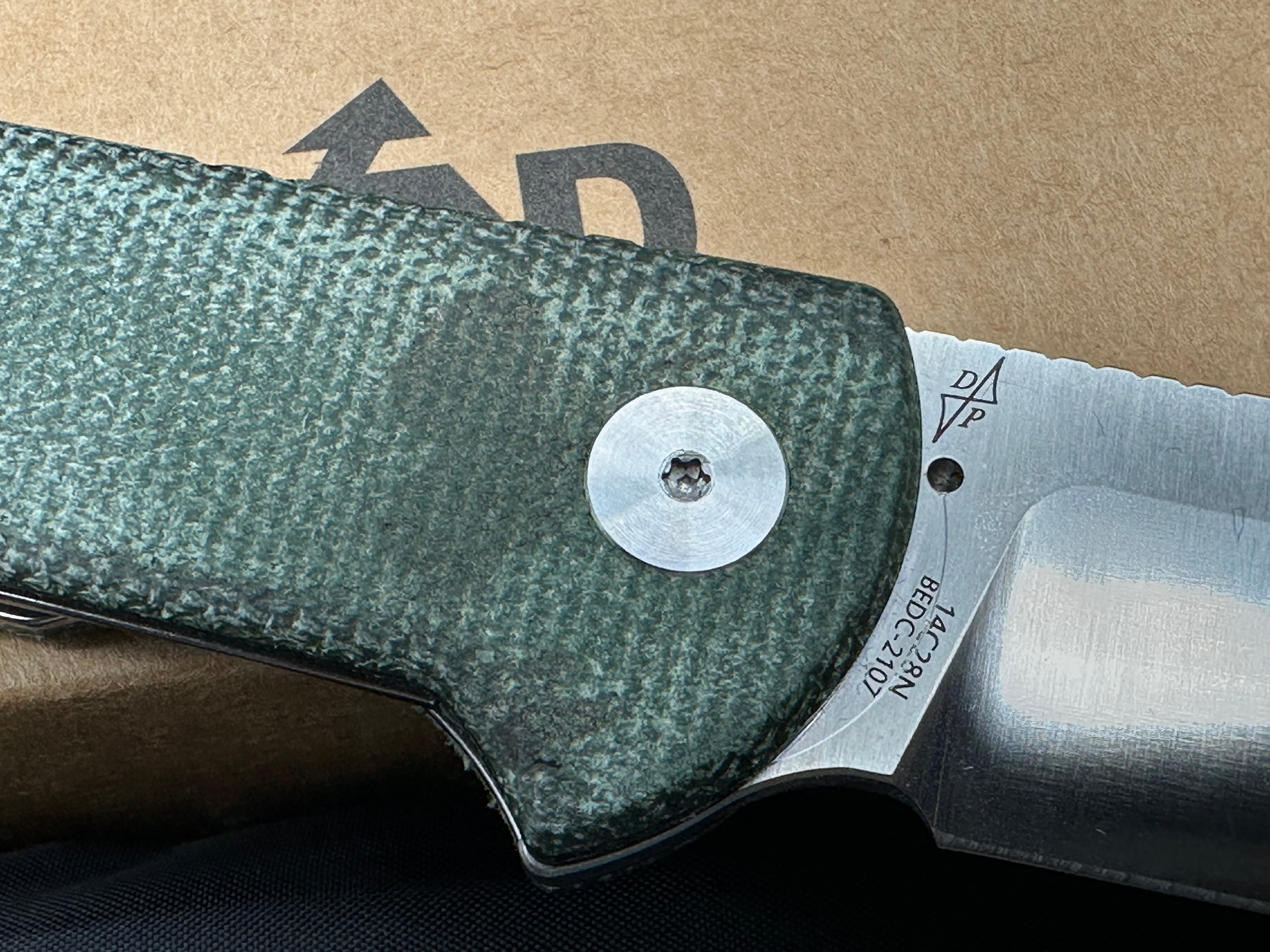Beyond EDC - Slim 14C28N Green Micarta