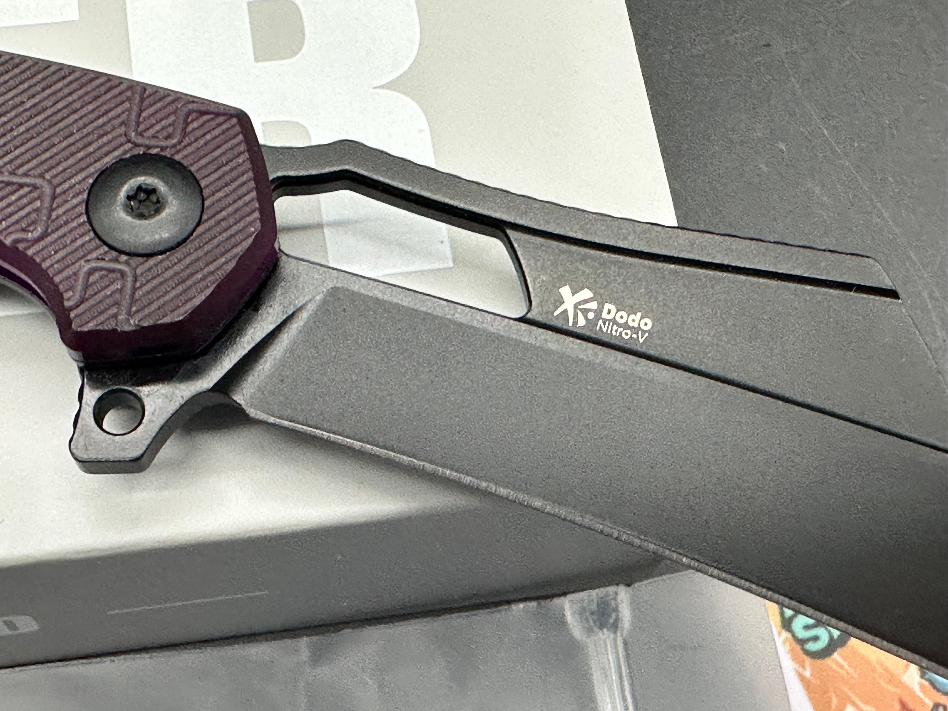 KIZER DODO DEEP PURPLE PC HANDLE NITRO-V MODIFY KARAMBIT PLAIN BLACK BLADE
