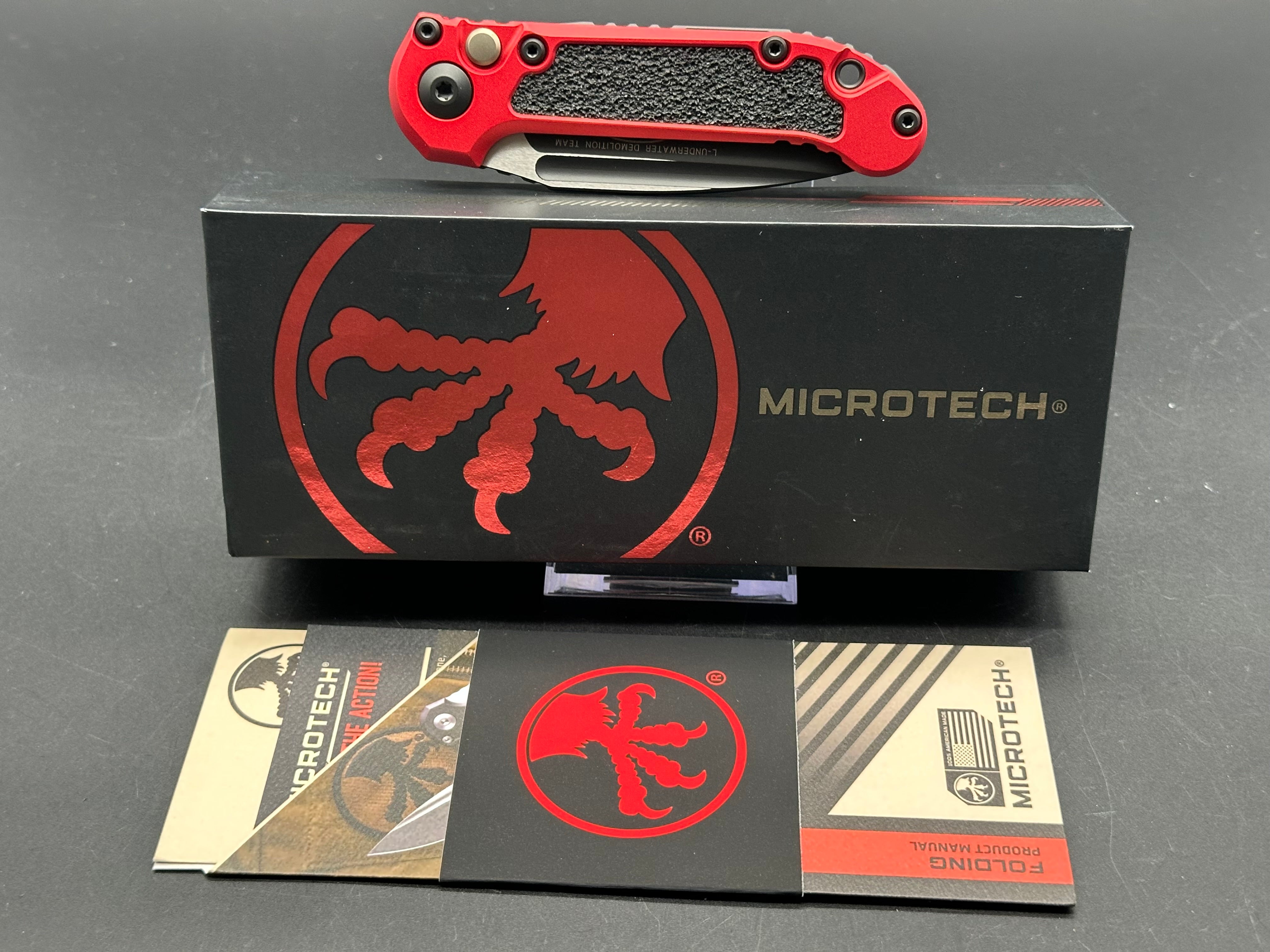 Microtech LUDT Gen III S/E Automatic Knife Red (3.5" Black) 1135-1RD
