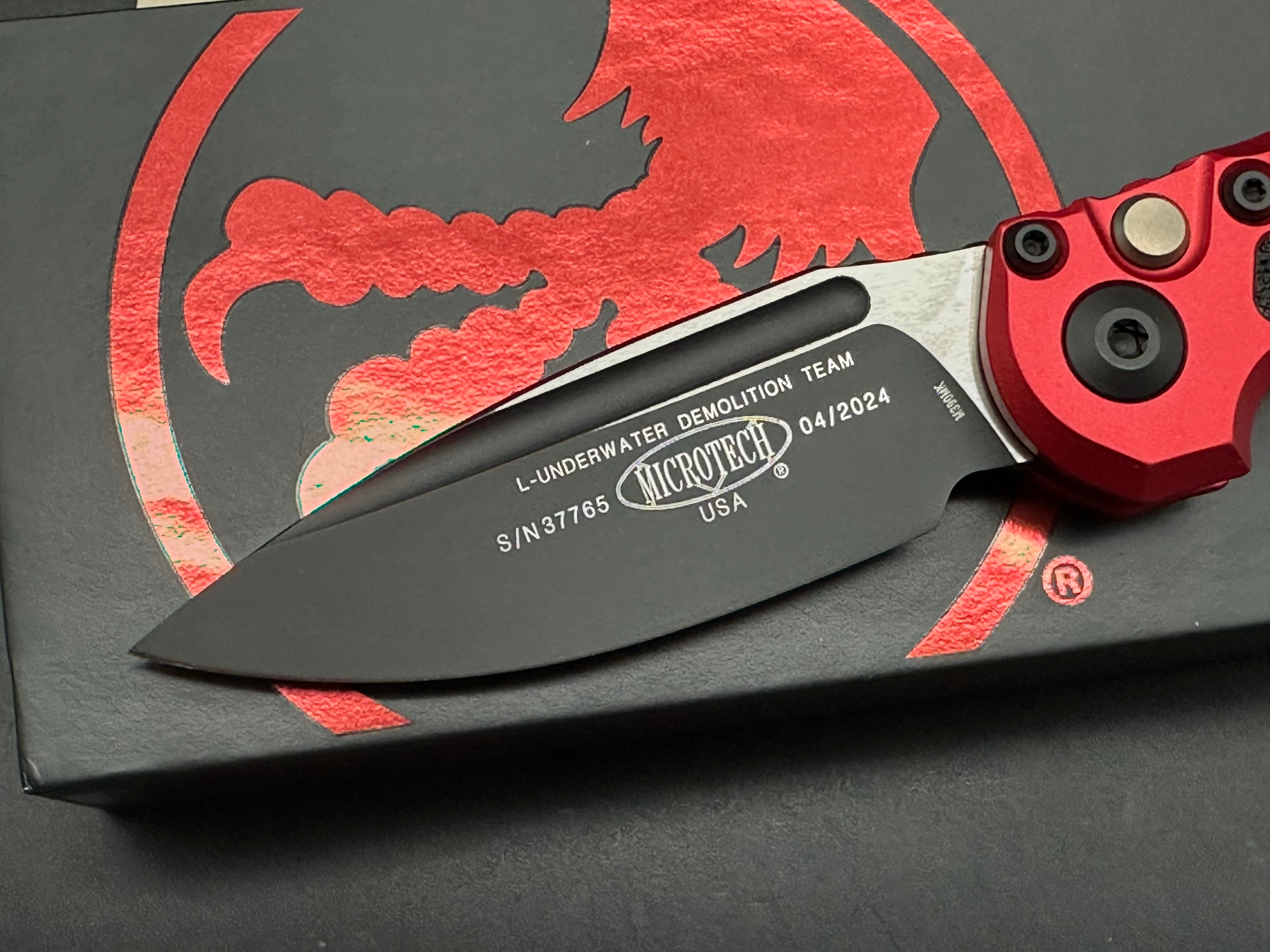 Microtech LUDT Gen III S/E Automatic Knife Red (3.5" Black) 1135-1RD