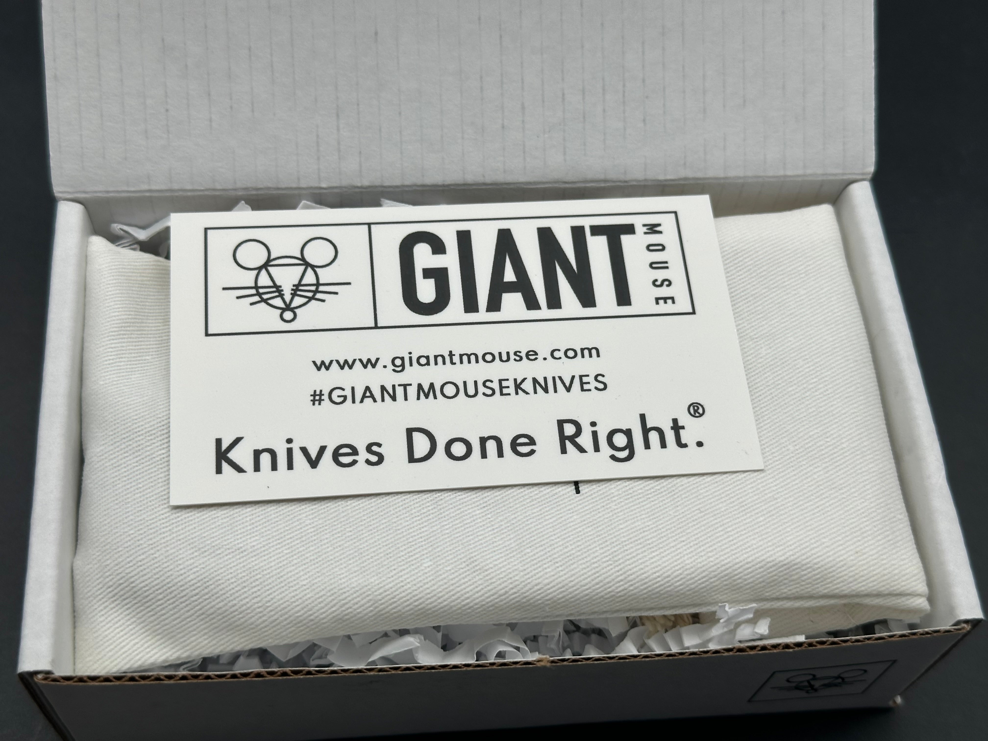 GiantMouse GM11 #145/400, Satin CPM-Magnacut Blade, Milled Contoured Titanium Handles, Bronze Backspacer