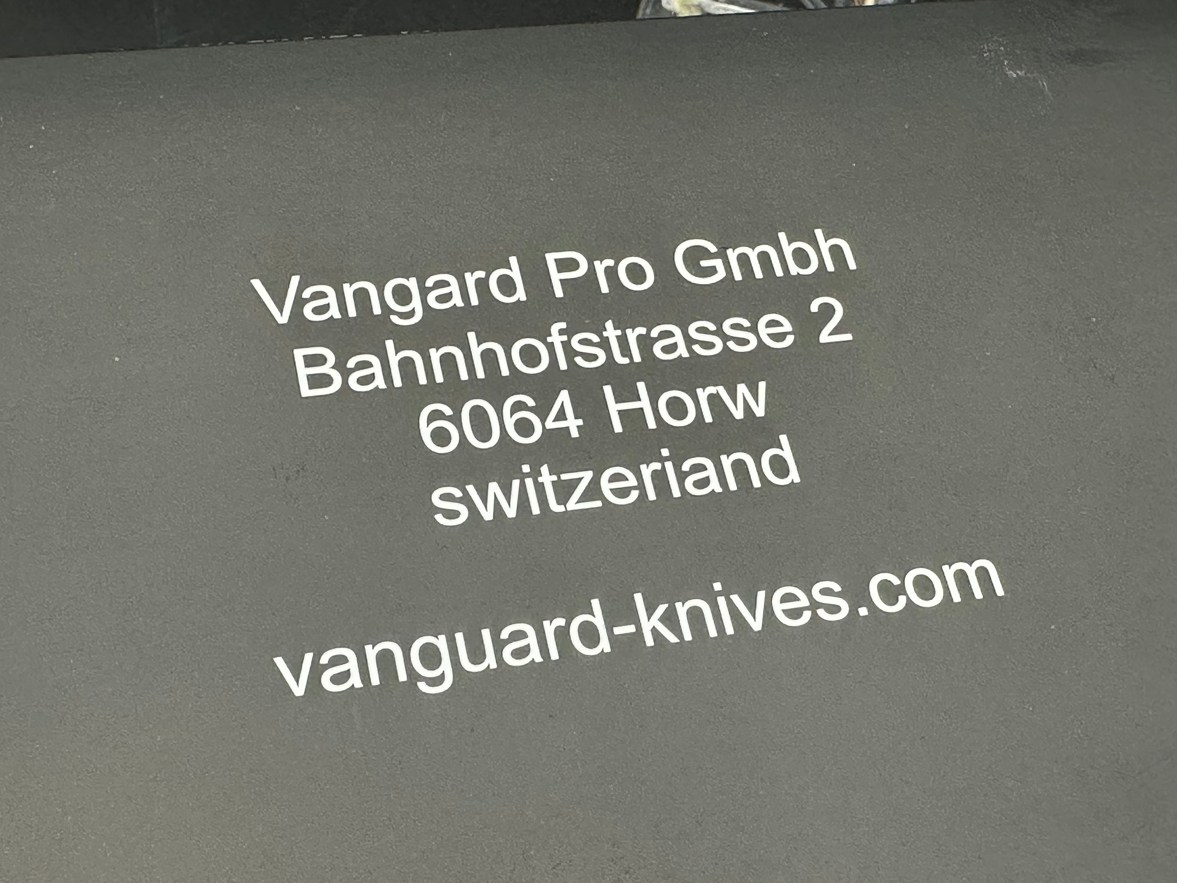 Vanguard Continuum, Dark Stonewashed M390 Blade, Flame Anodized Titanium Handles, Dark Blasted Titanium Backspacer and Pocket Clip