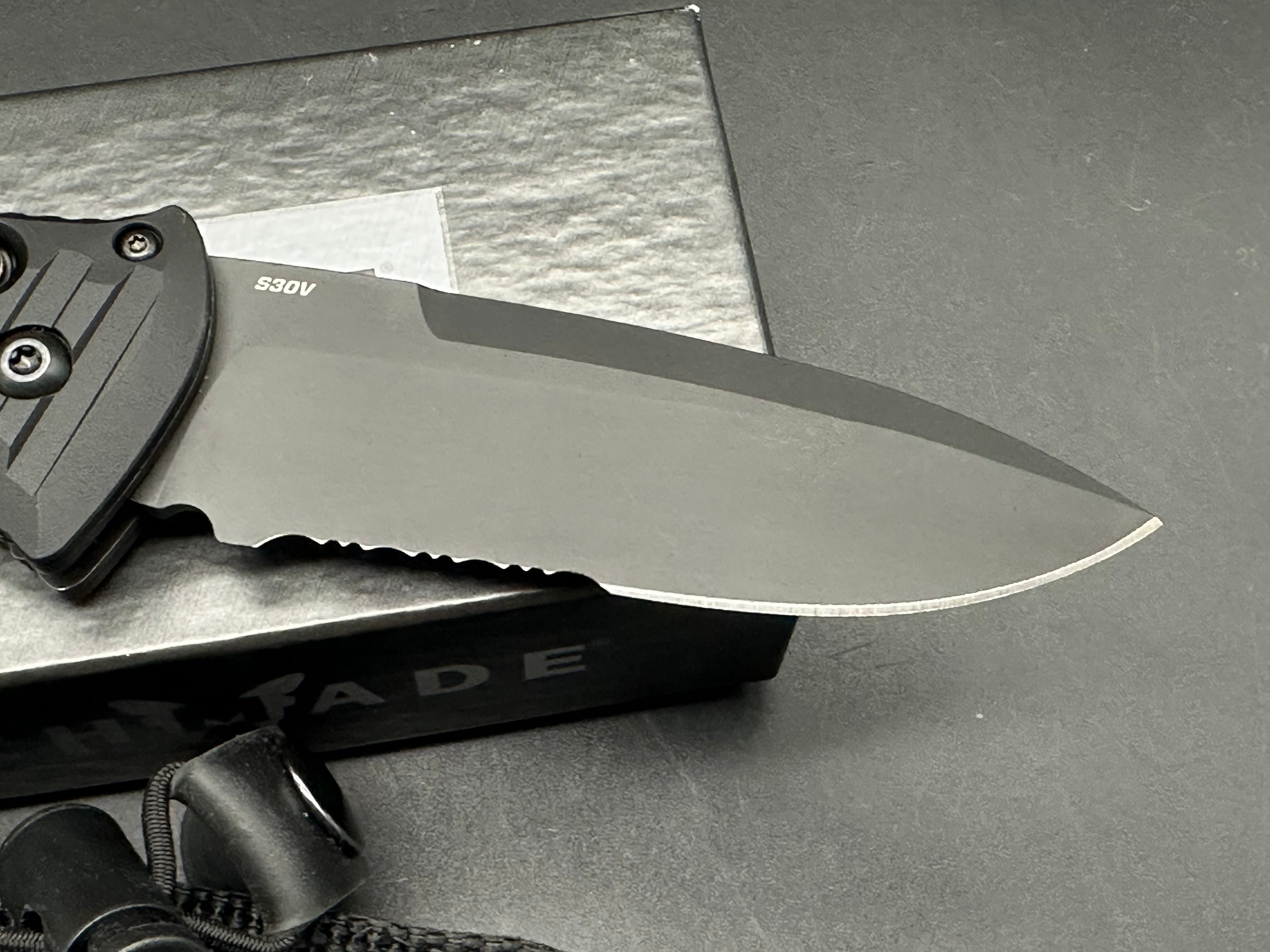 Benchmade 5700SBK Auto Presidio II Automatic Knife (3.7" Black Serr)
