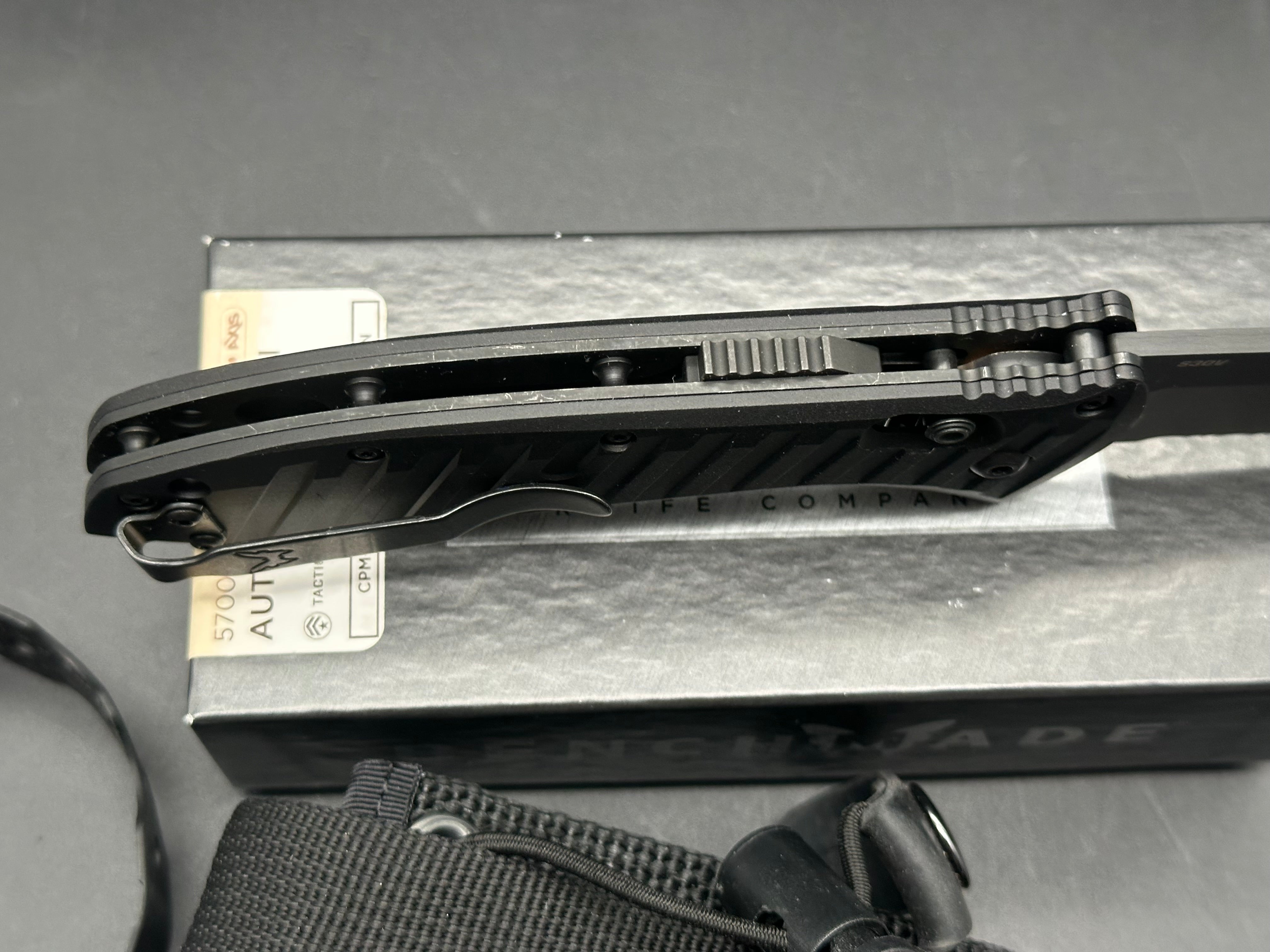 Benchmade 5700SBK Auto Presidio II Automatic Knife (3.7" Black Serr)