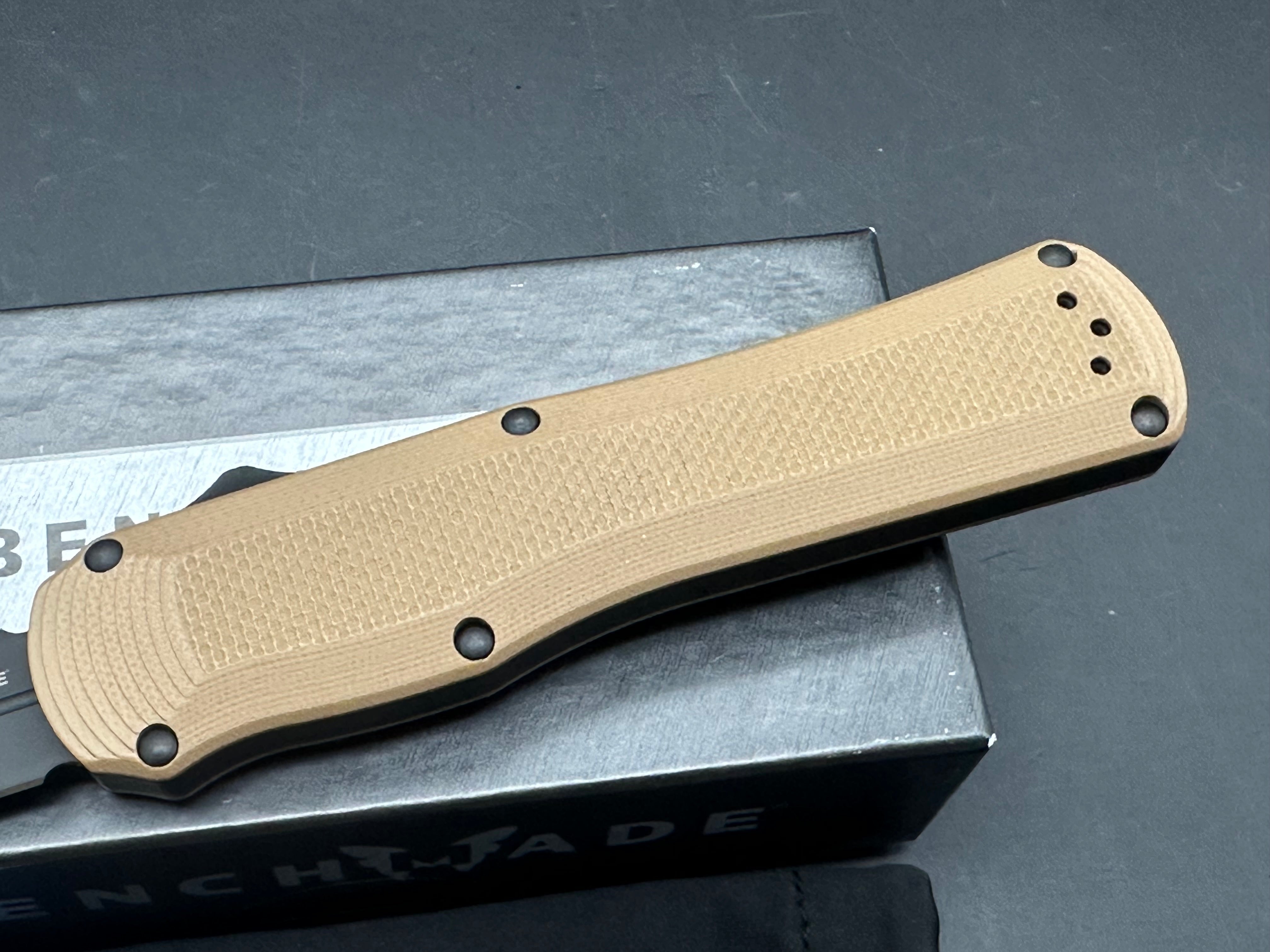 Benchmade Autocrat D/A OTF Automatic Knife Tan G-10 (3.71" Black)