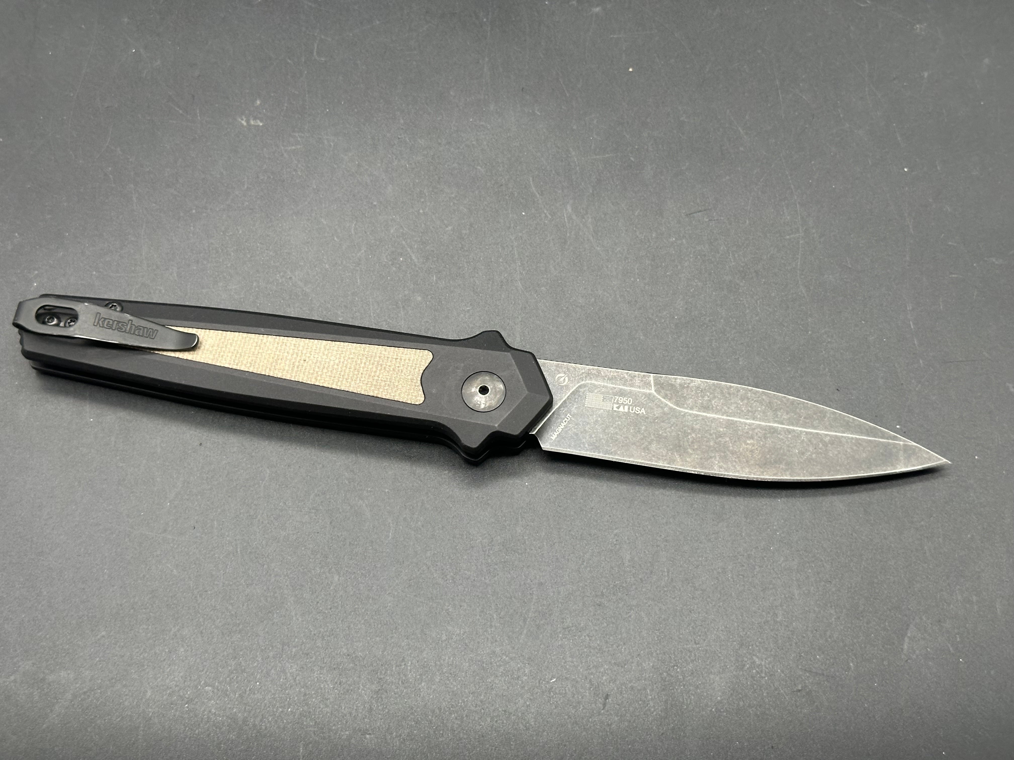 Kershaw Launch 15 MagnaCut Automatic Knife Aluminum/Micarta (3.5" Black SW)