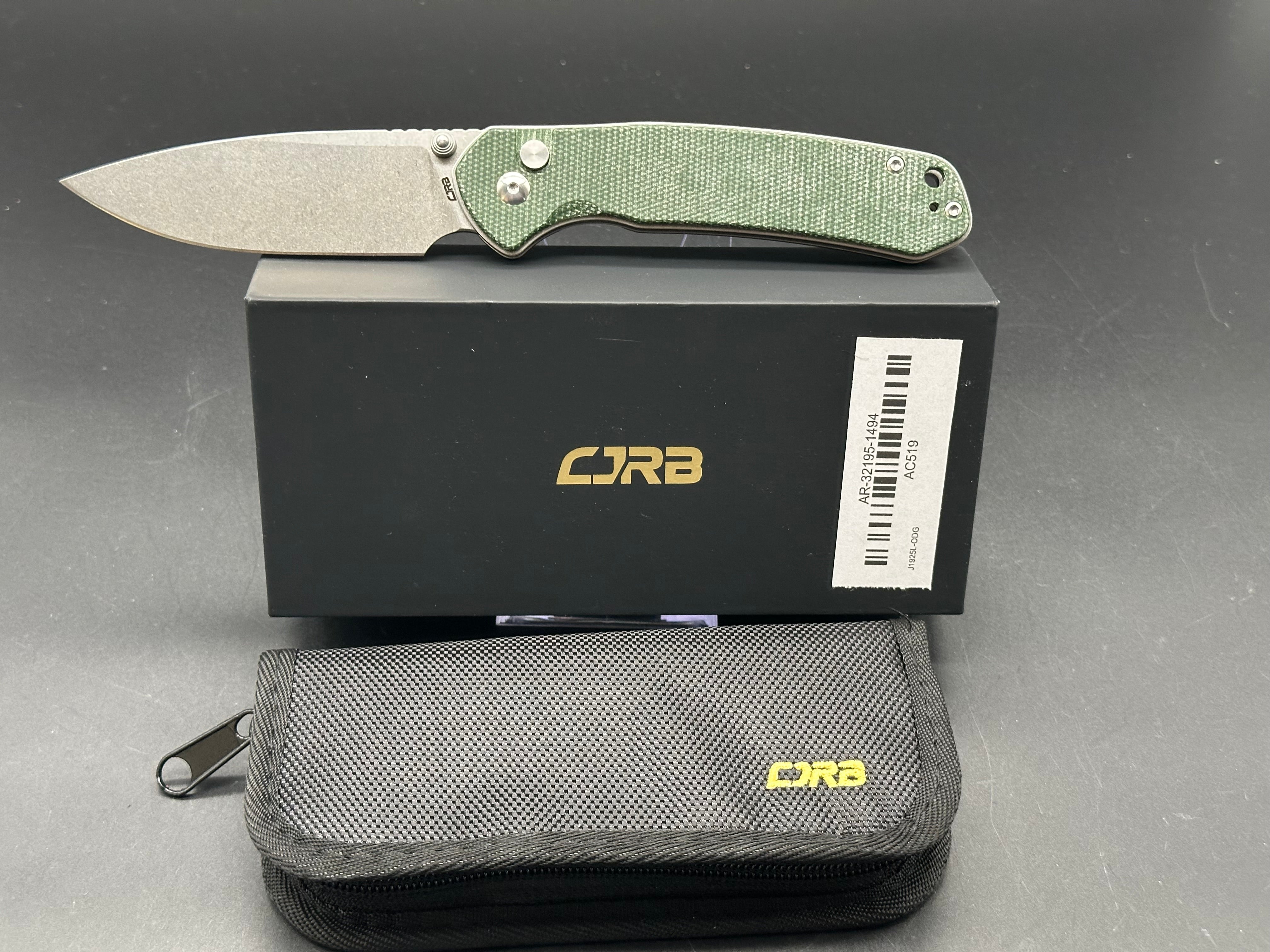 CJRB Large Pyrite Green micarta scales