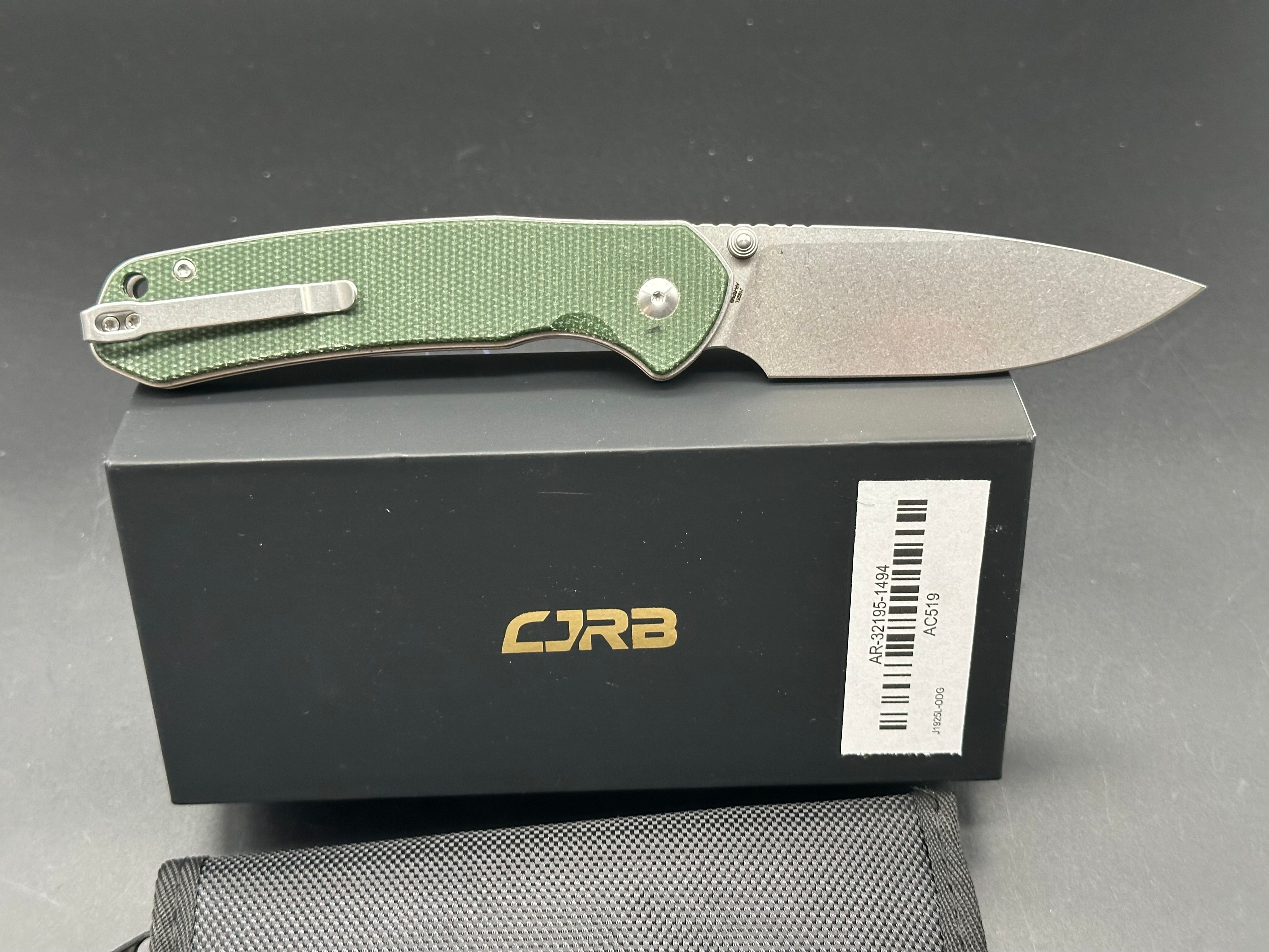 CJRB Large Pyrite Green micarta scales