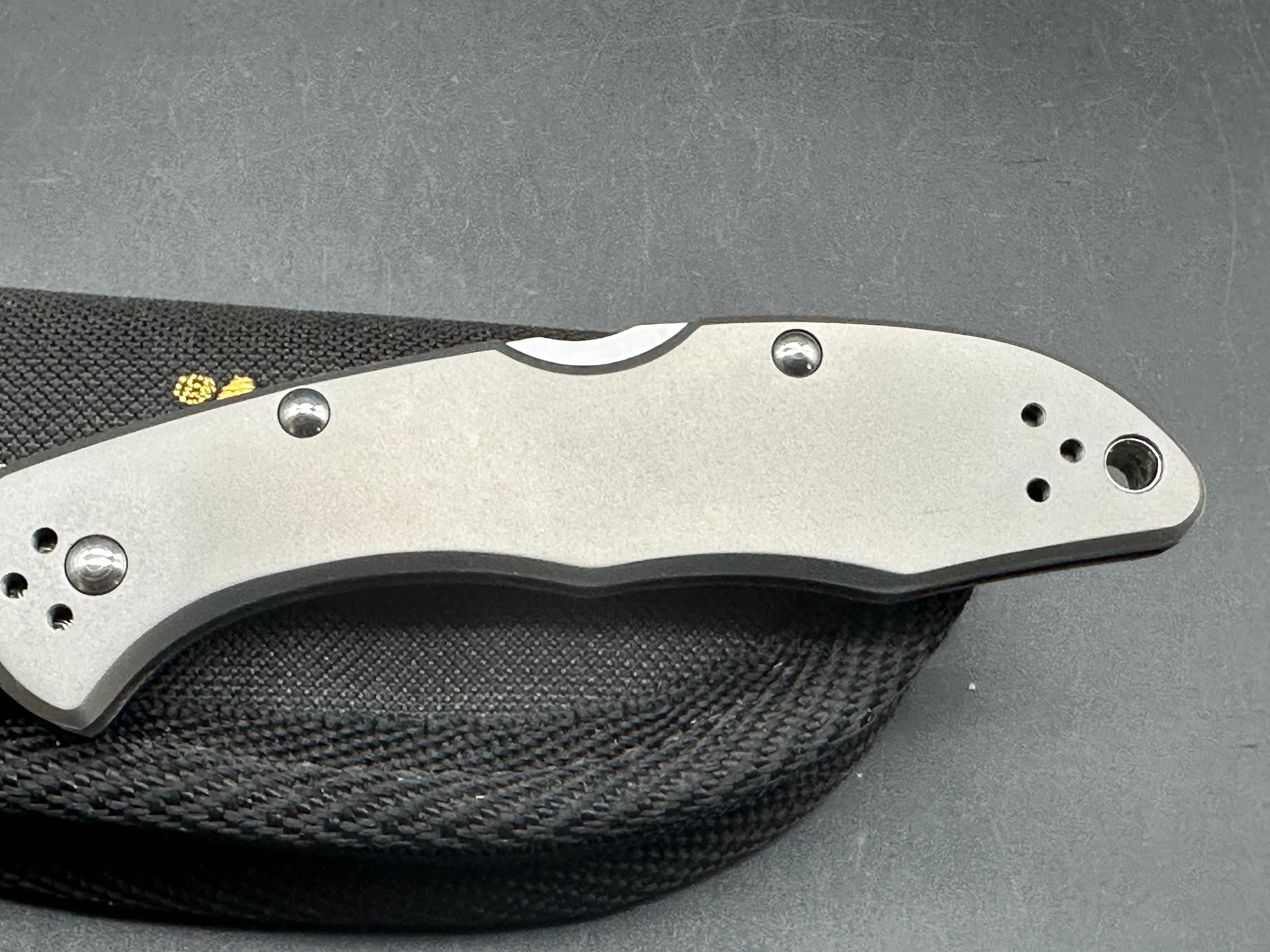 Spyderco Delica 4 Lockback Knife Titanium (2.95" Damascus)