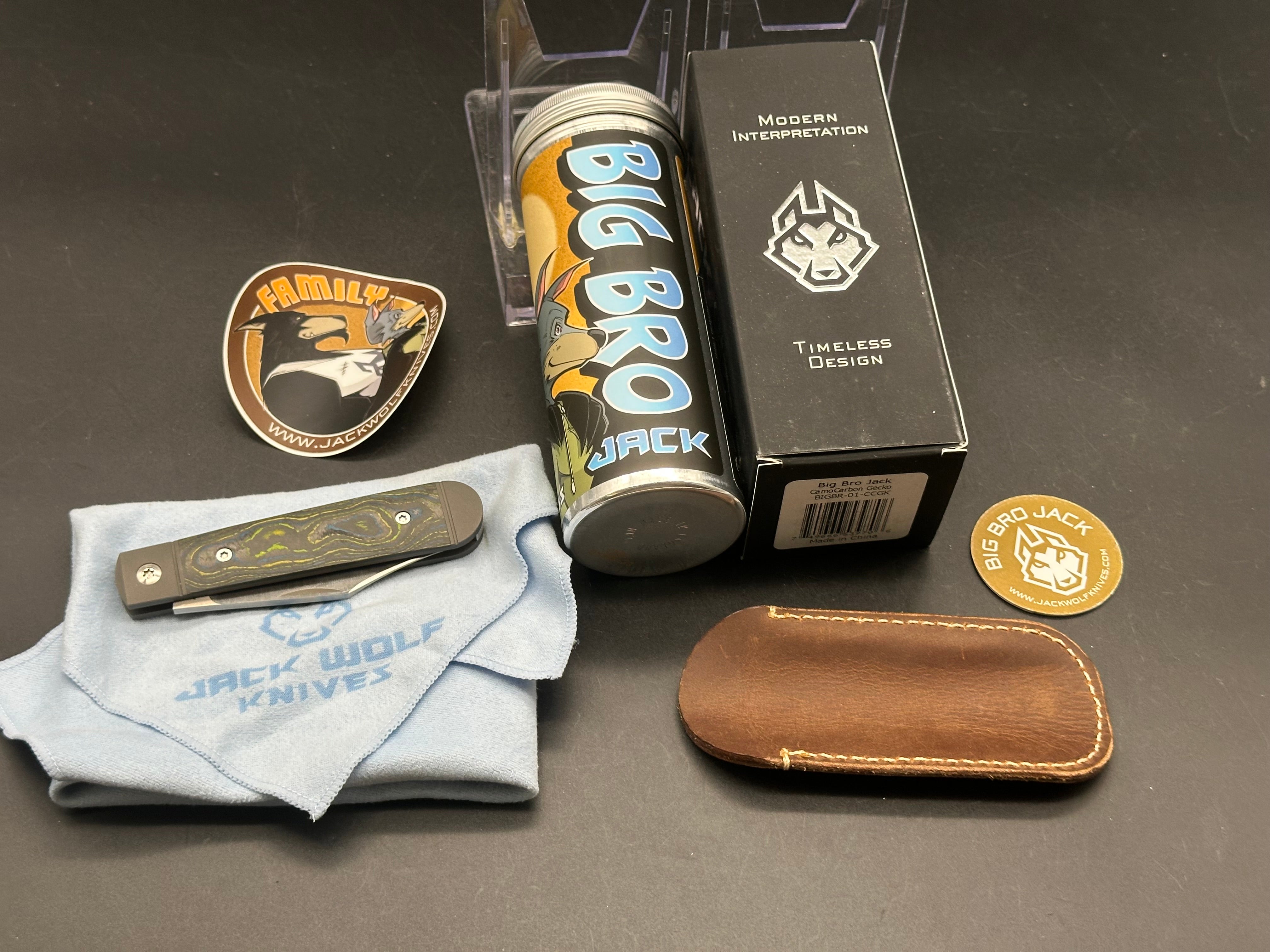 Jack Wolf Knives Big Bro Jack CamoCarbon Gecko