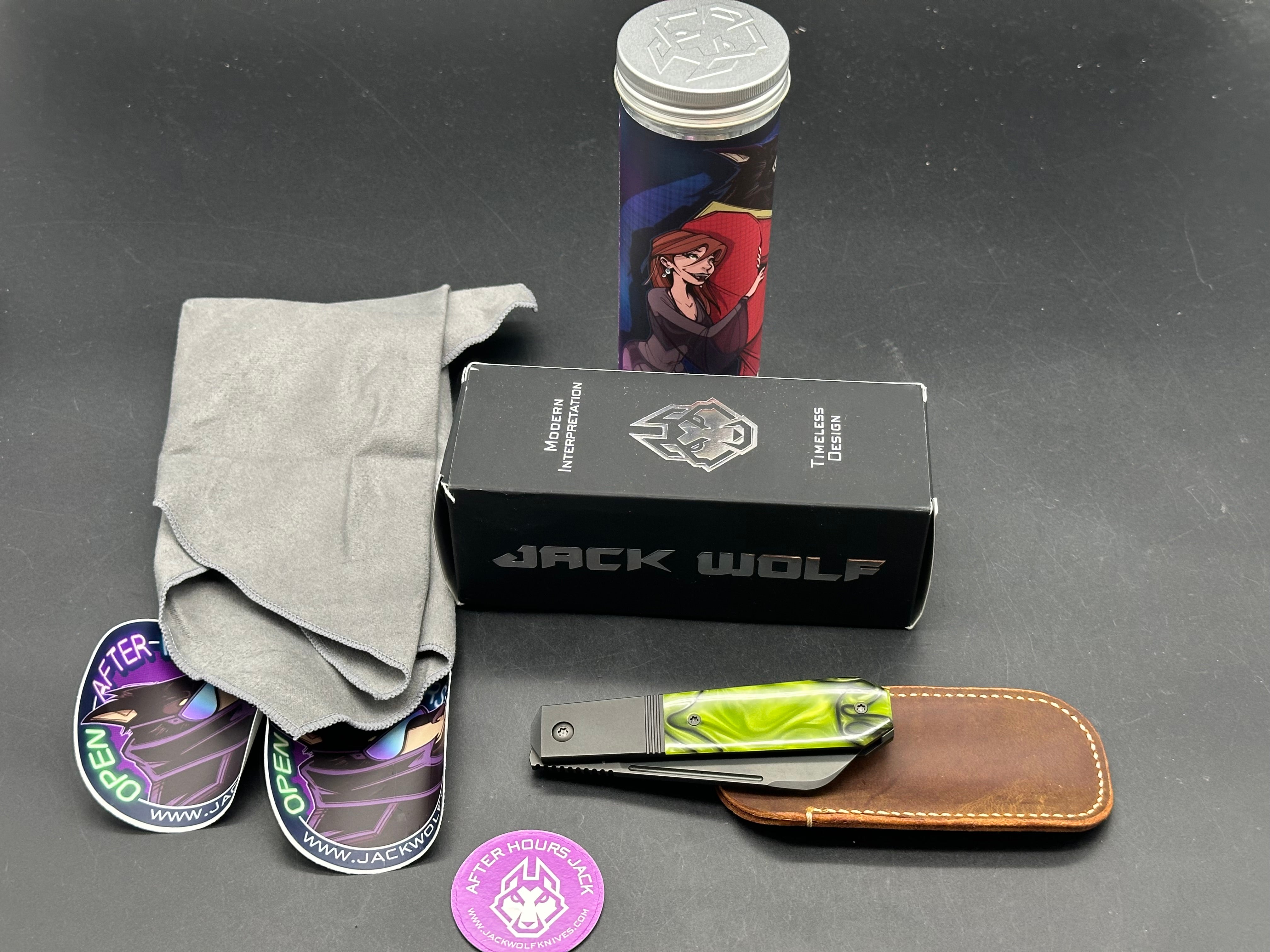 Jack Wolf Knives After Hours Jack "Toxic Green" Kirinite (3.15" DLC)