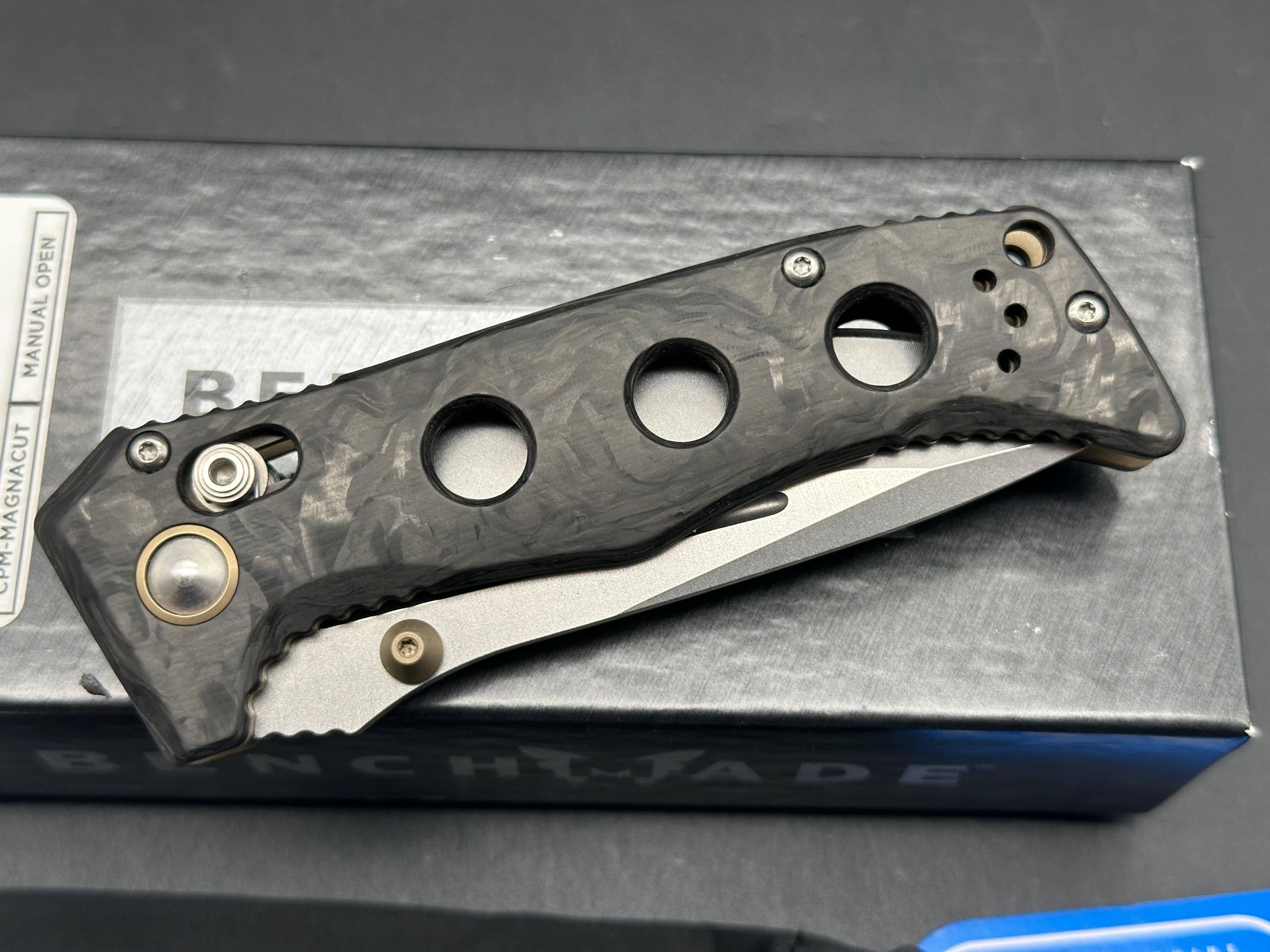 Benchmade Mini Adamas AXIS Lock Knife Carbon Fiber (3.3" Stonewash)