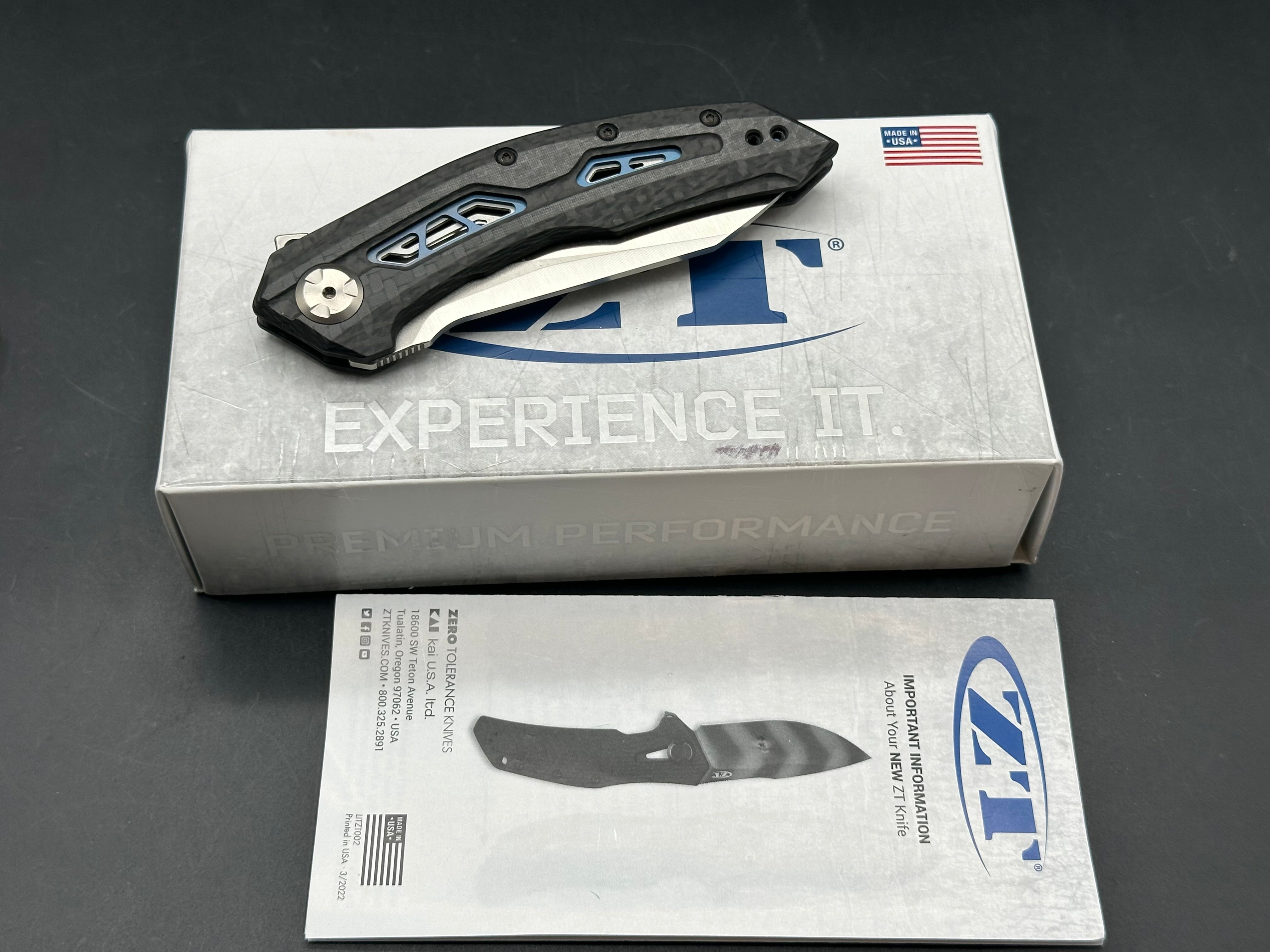 Zero Tolerance 0762 TDS Frame Lock Knife Carbon Fiber (3.75" Satin)