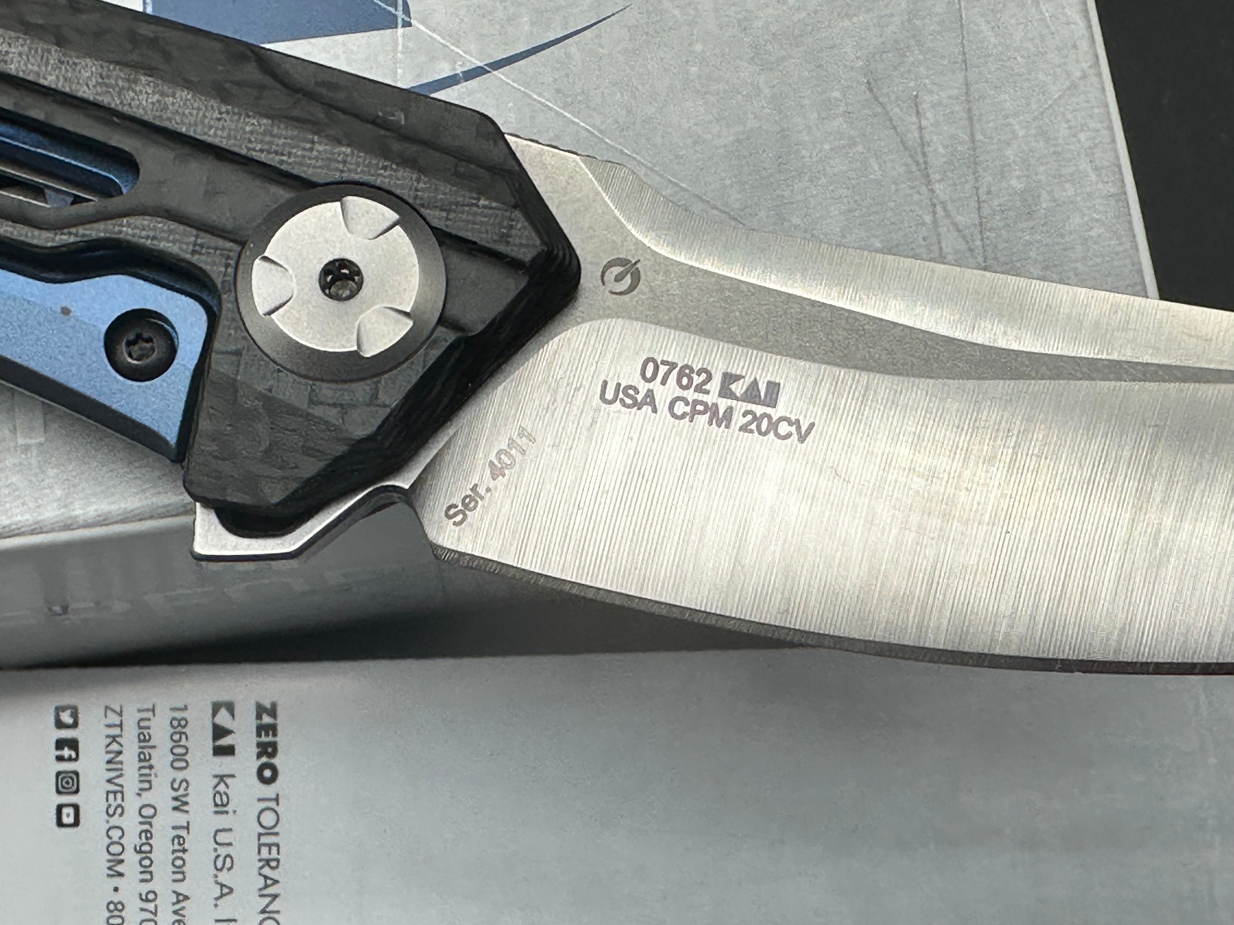 Zero Tolerance 0762 TDS Frame Lock Knife Carbon Fiber (3.75" Satin)