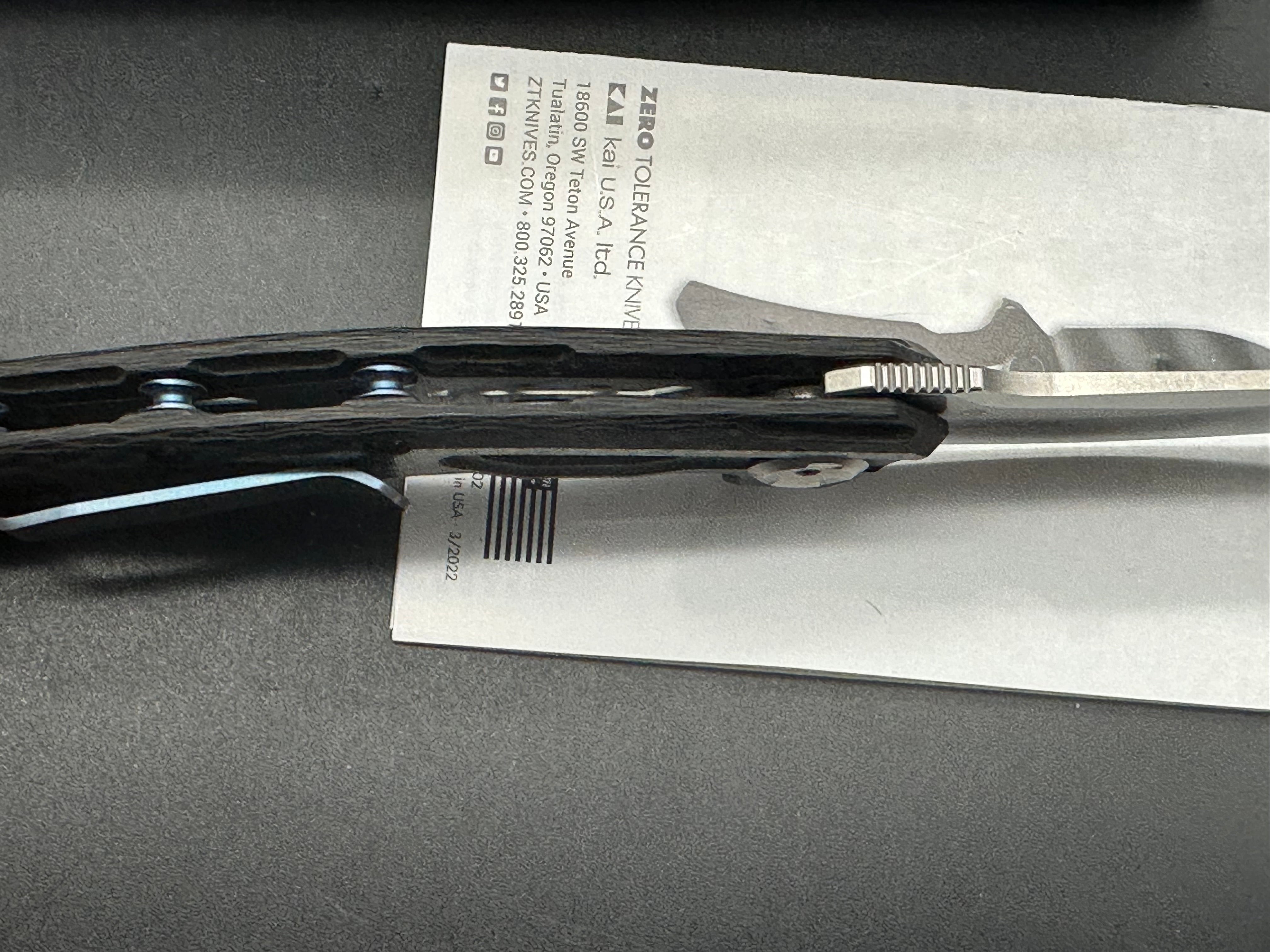 Zero Tolerance 0762 TDS Frame Lock Knife Carbon Fiber (3.75" Satin)