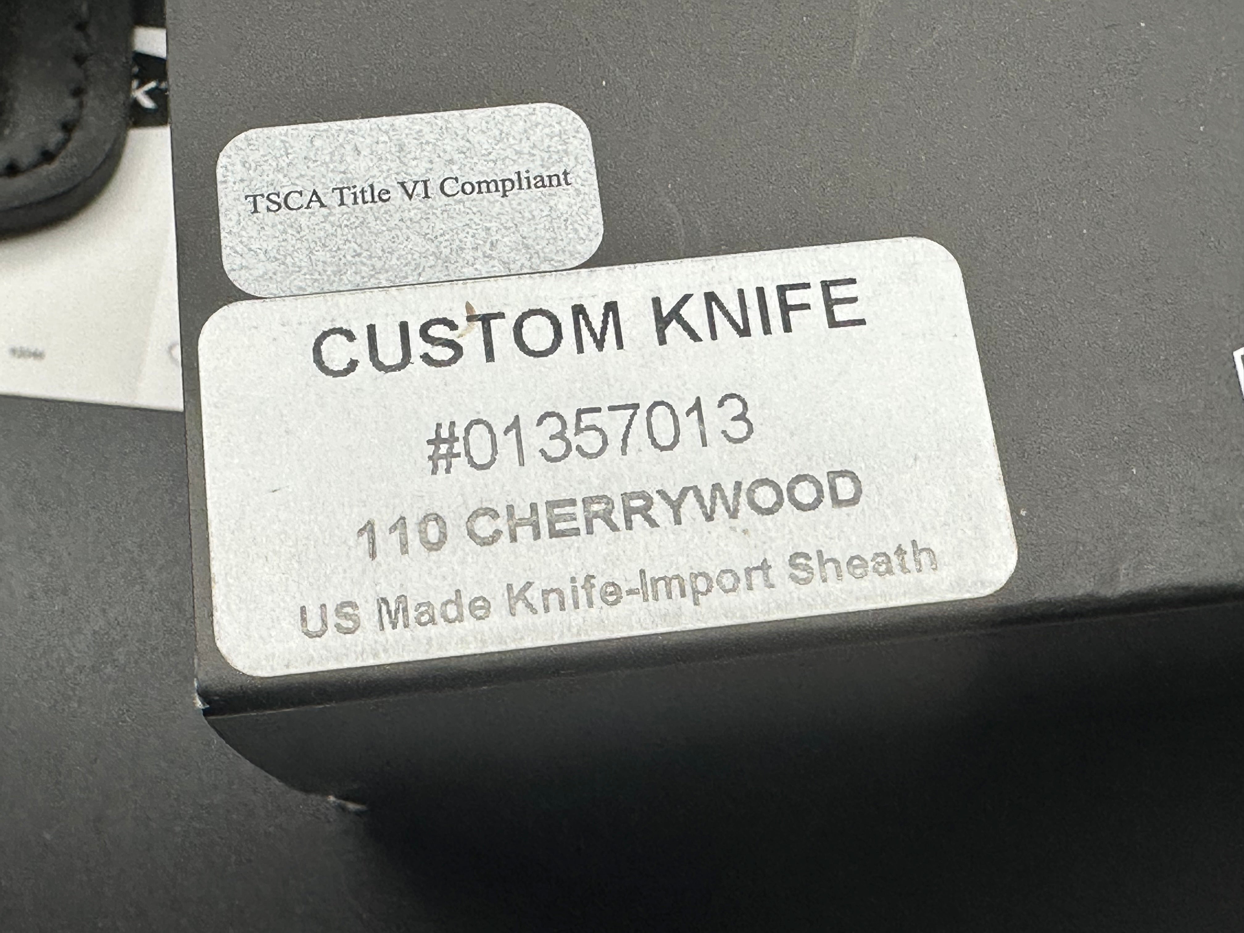 Buck Knives 110 Custom Shop Red Cherry wood and 420HC blade