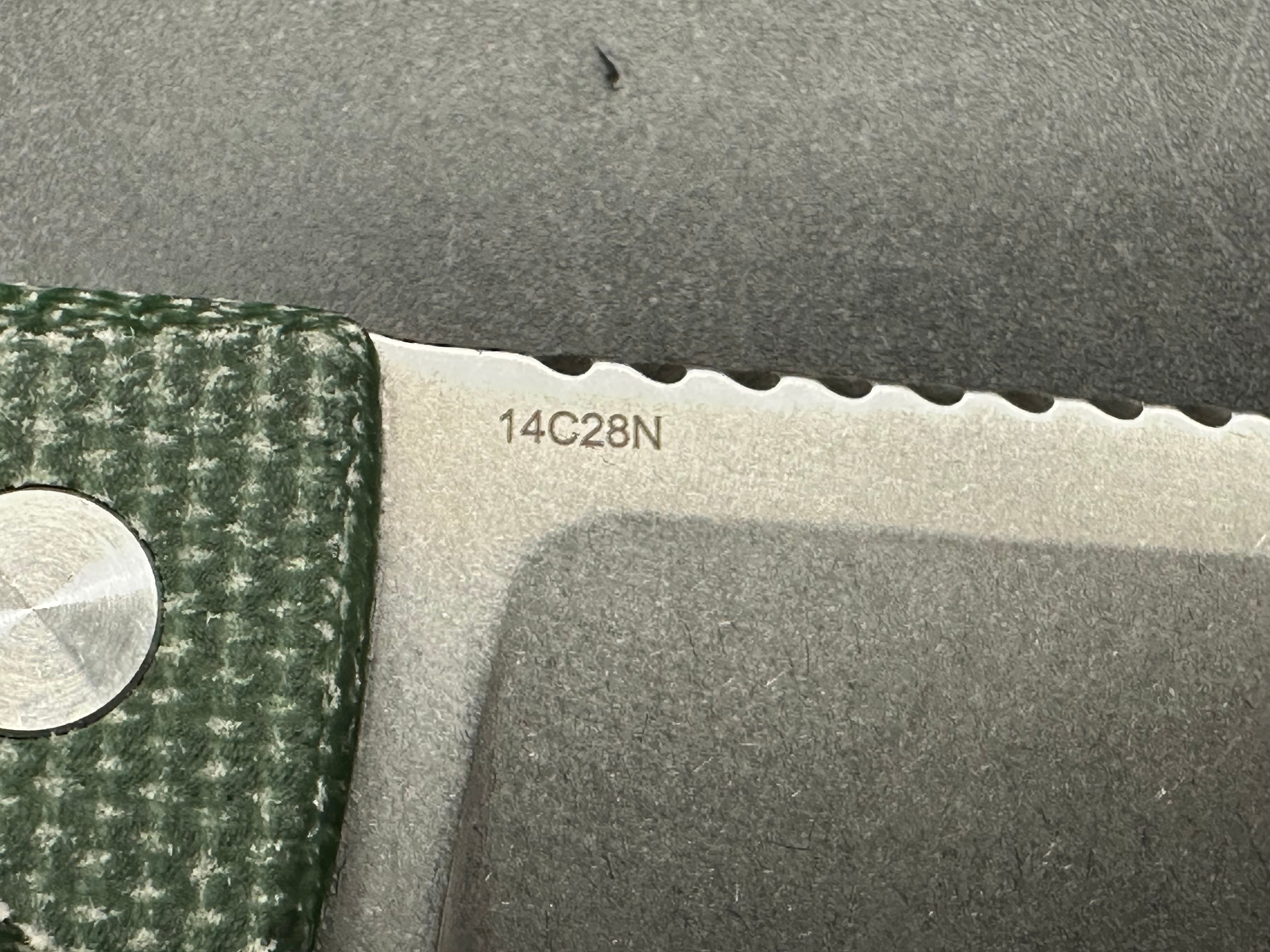 QSP Canary Neck Knife, 2.5" 14C28N Stonewash Blade with Green Micarta Handle.