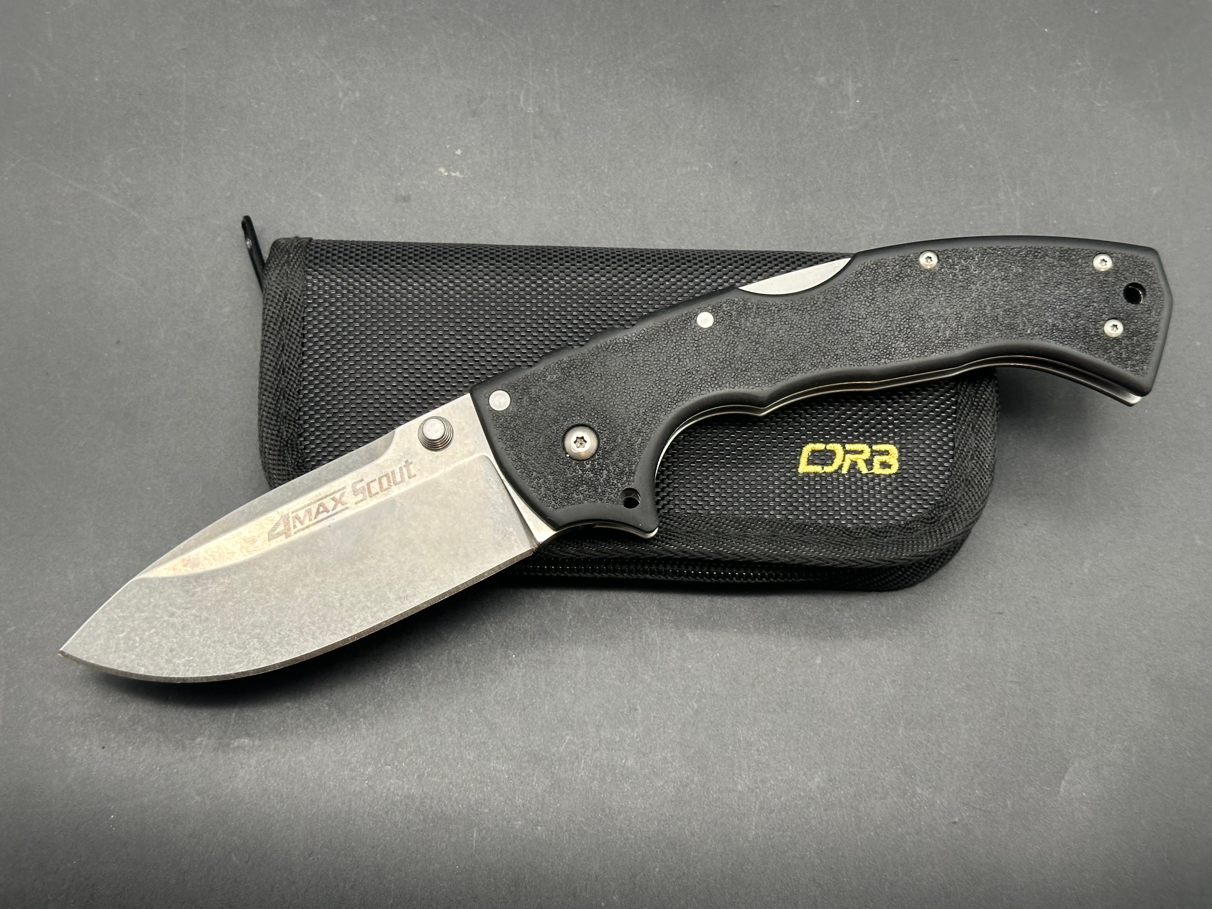 Cold Steel 4-Max Scout Tri-Ad Lock Knife Black Griv-Ex (4" Stonewash)