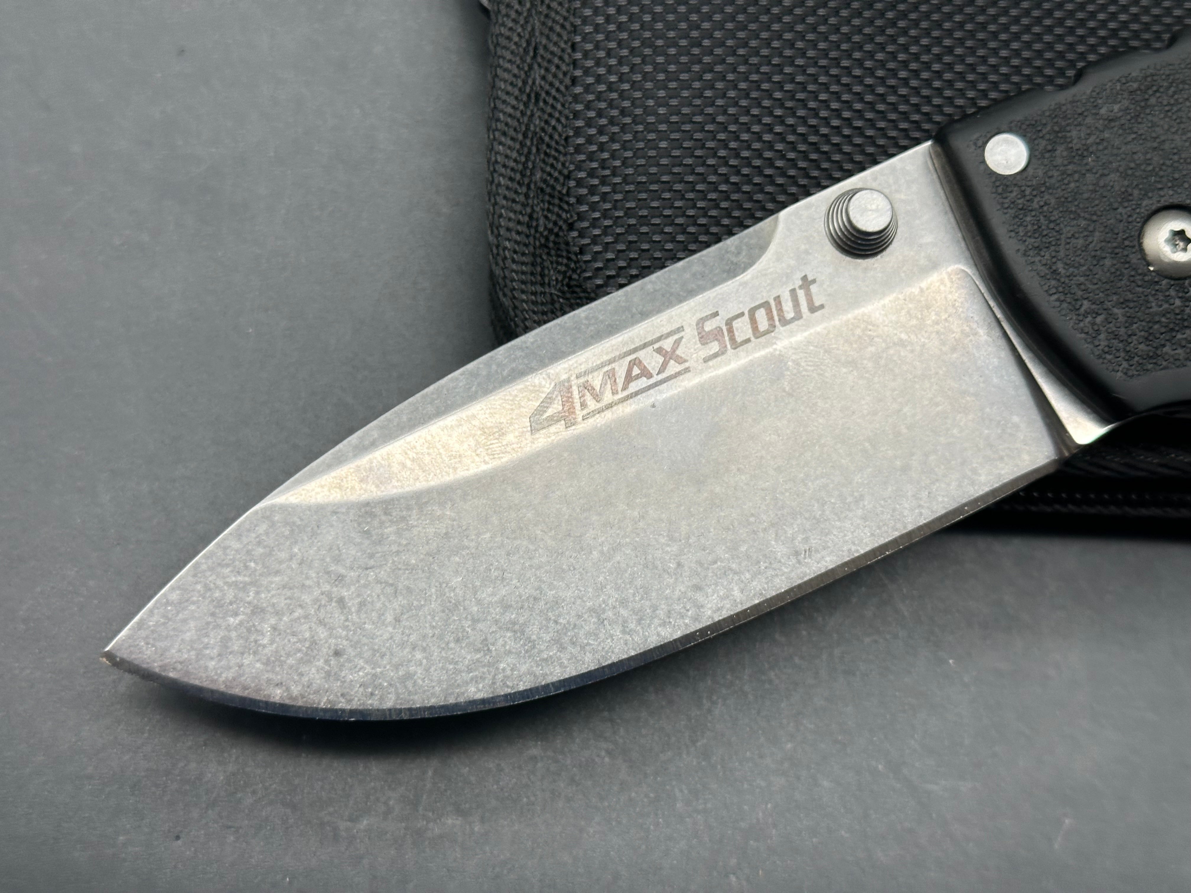 Cold Steel 4-Max Scout Tri-Ad Lock Knife Black Griv-Ex (4" Stonewash)