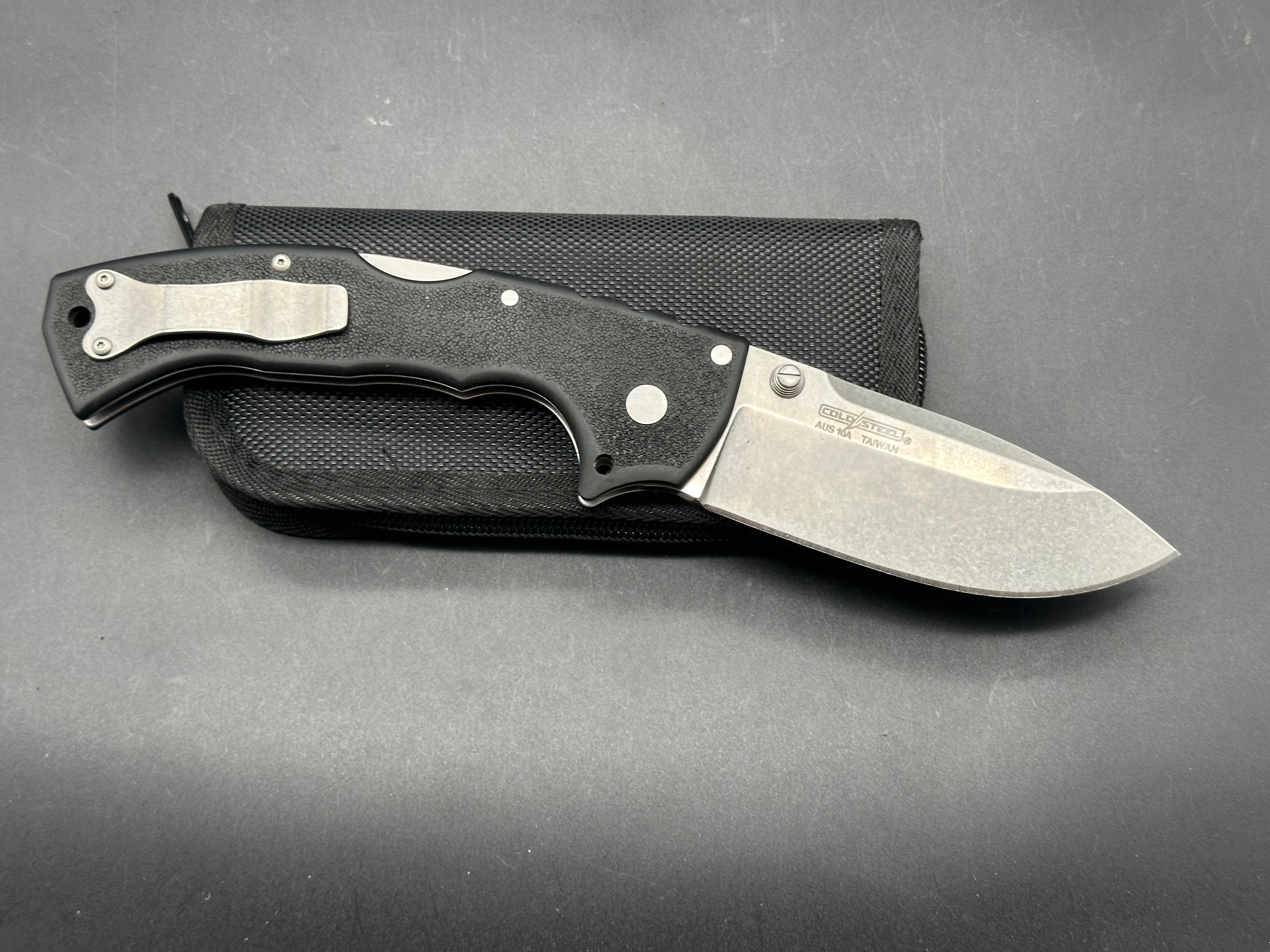 Cold Steel 4-Max Scout Tri-Ad Lock Knife Black Griv-Ex (4" Stonewash)