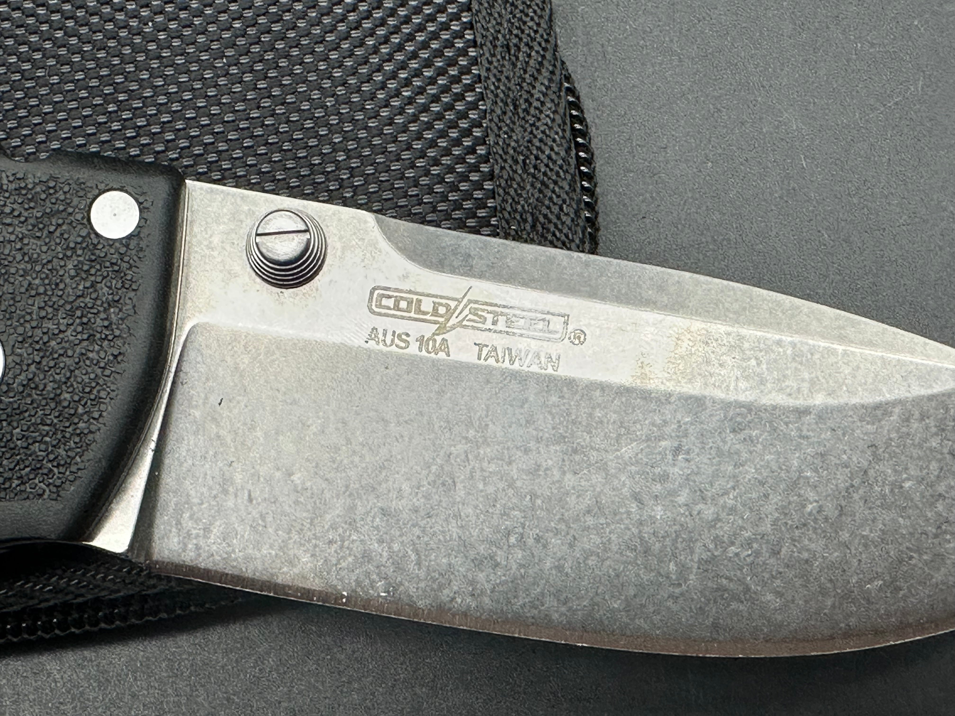Cold Steel 4-Max Scout Tri-Ad Lock Knife Black Griv-Ex (4" Stonewash)