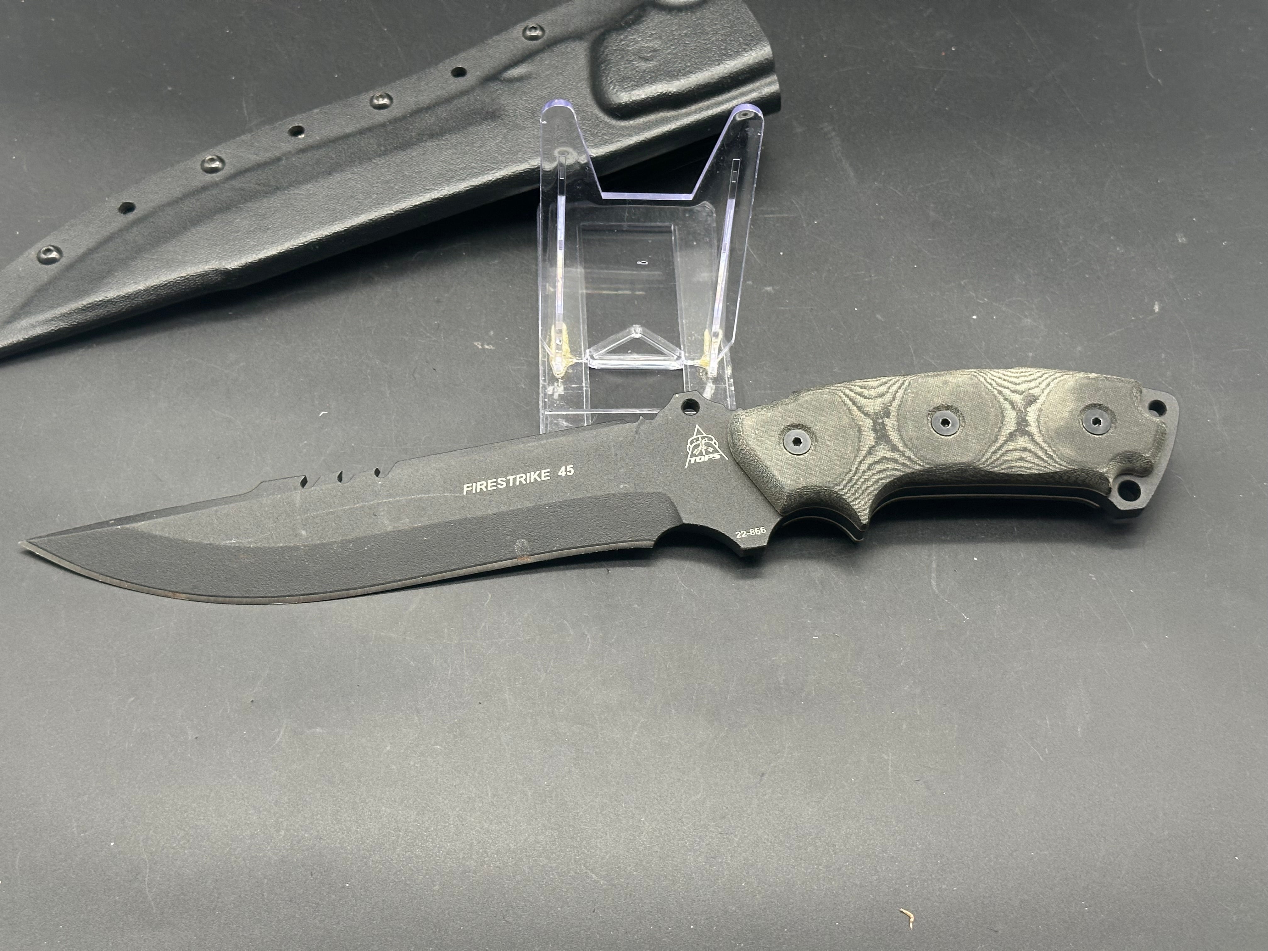 TOPS Knives Firestrike Combat Knife (7" Black)