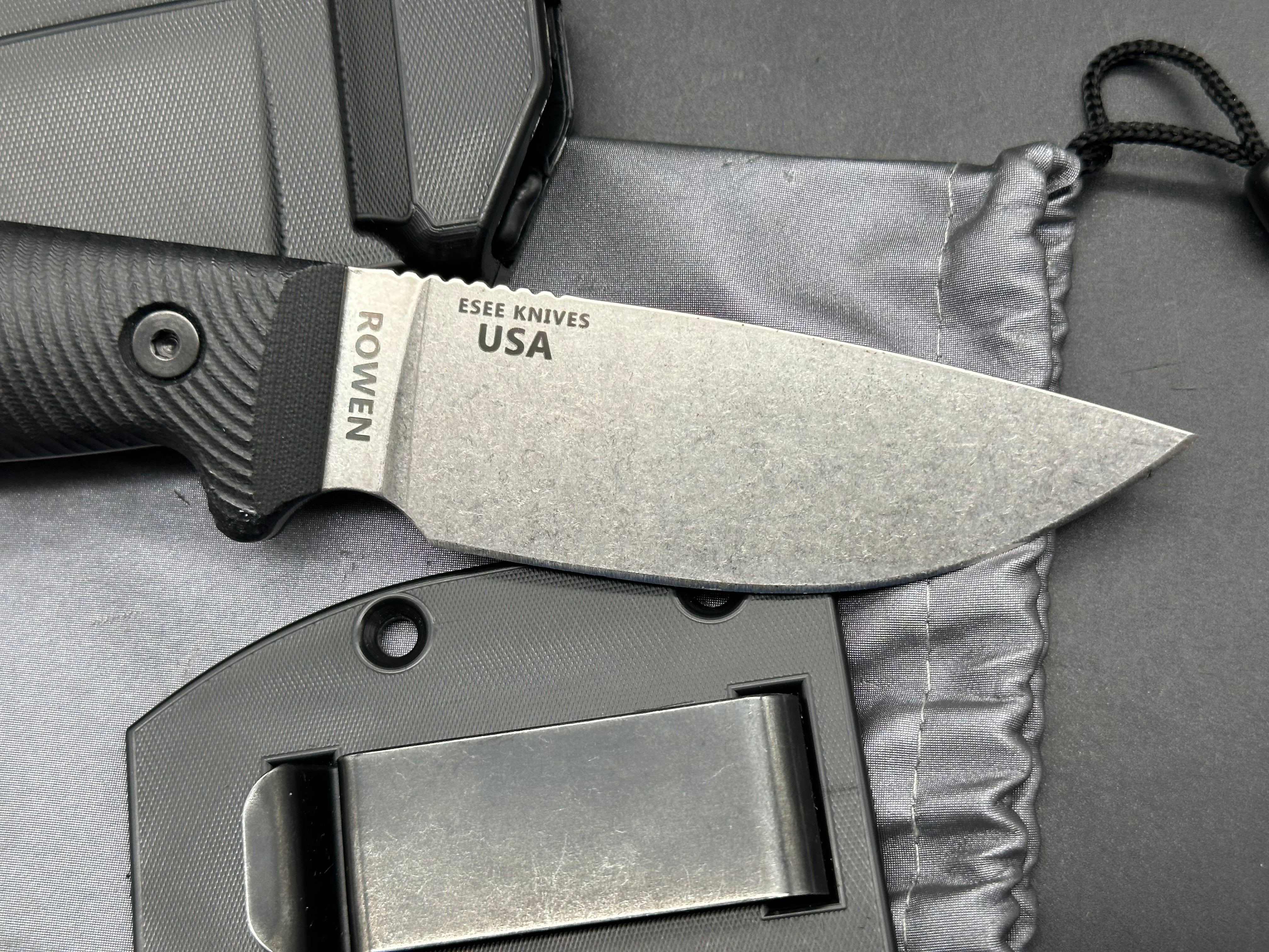 ESEE Knives ESEE-3 Fixed Blade Knife 3D Black G-10 (3.88" Stonewash S35VN)