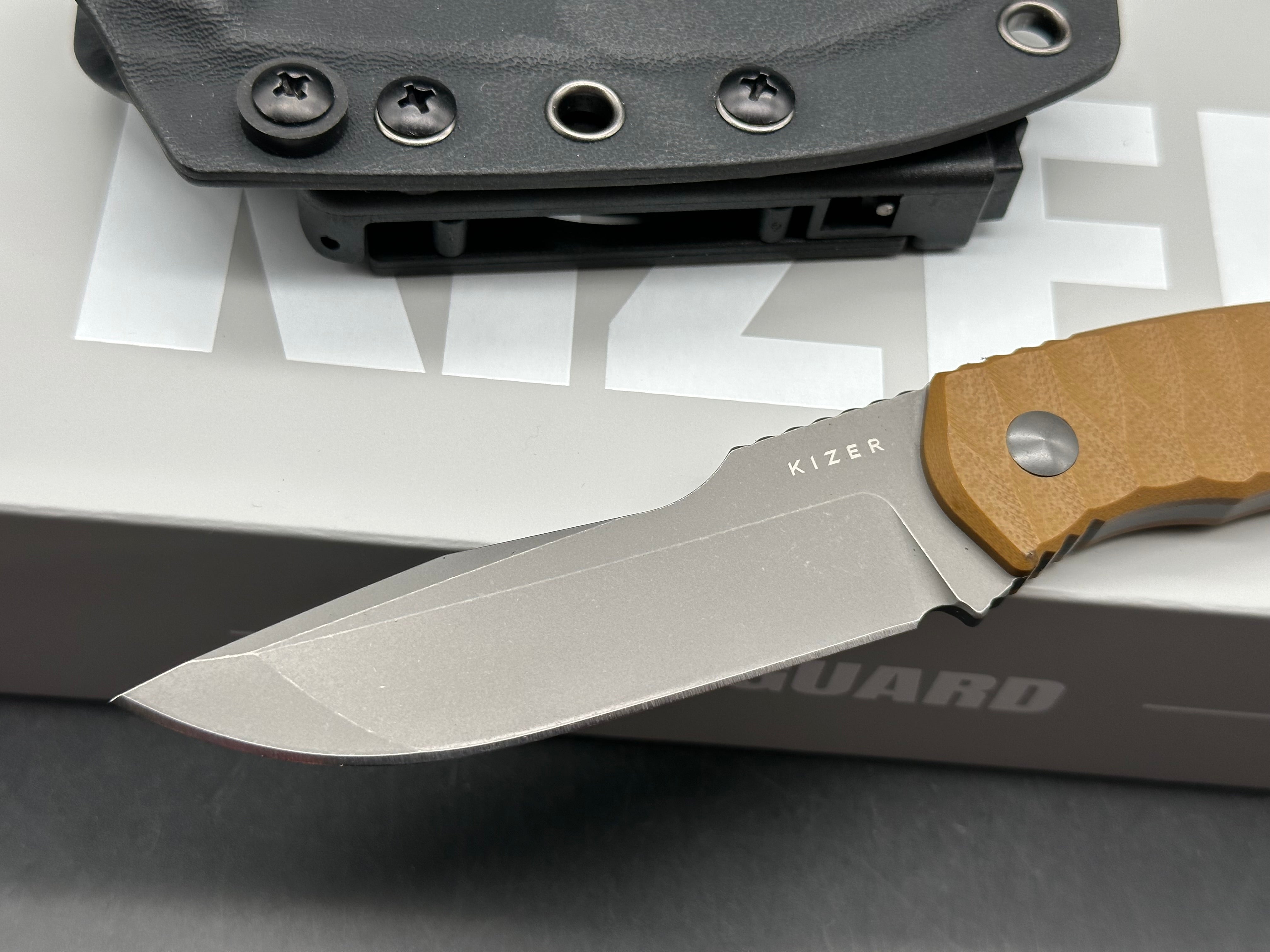 Kizer Billy Bones | Deep-Grooved G10 Handle|Lightweight Tactical | AEB-L | Fixed Blade