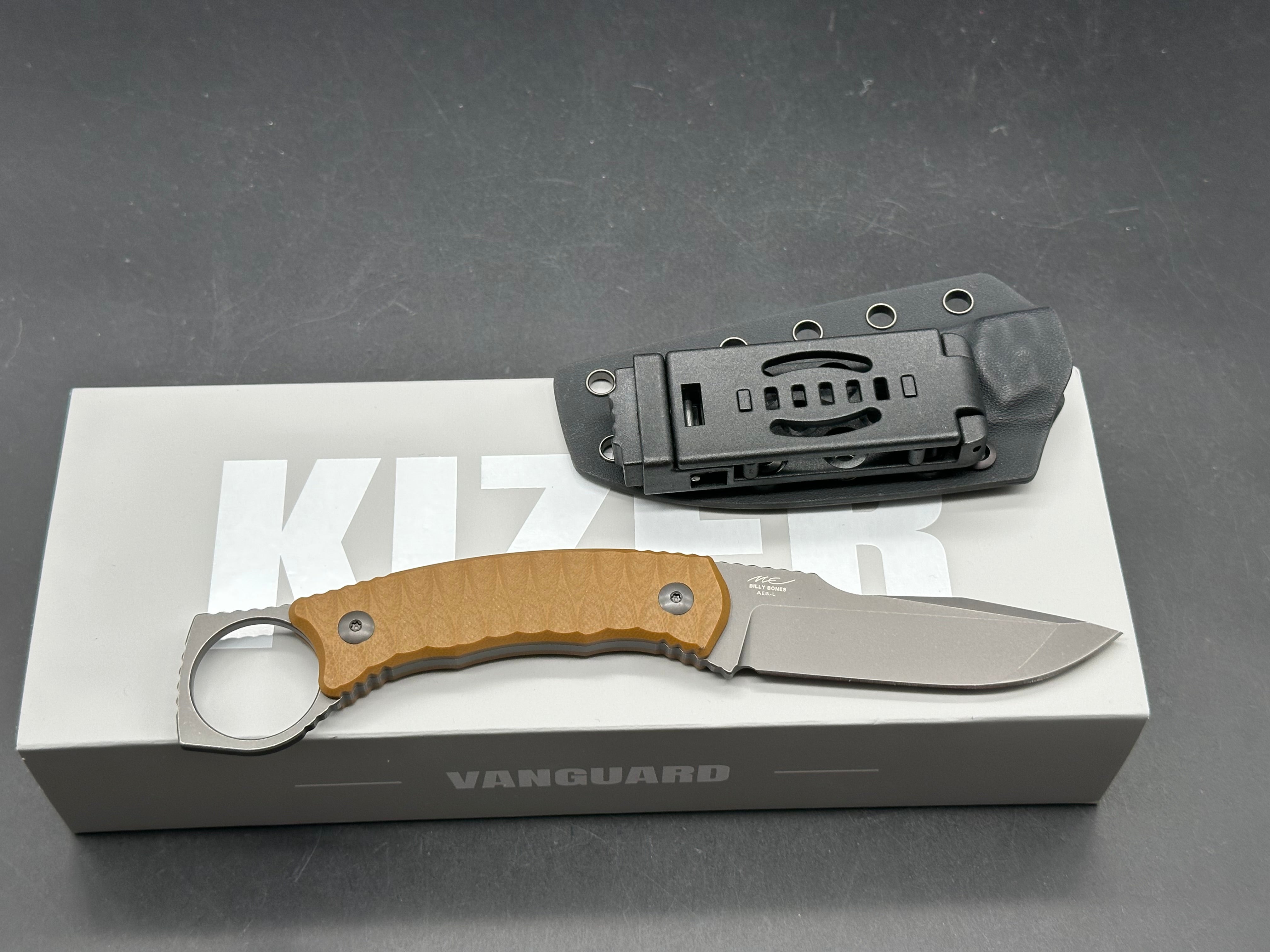 Kizer Billy Bones | Deep-Grooved G10 Handle|Lightweight Tactical | AEB-L | Fixed Blade