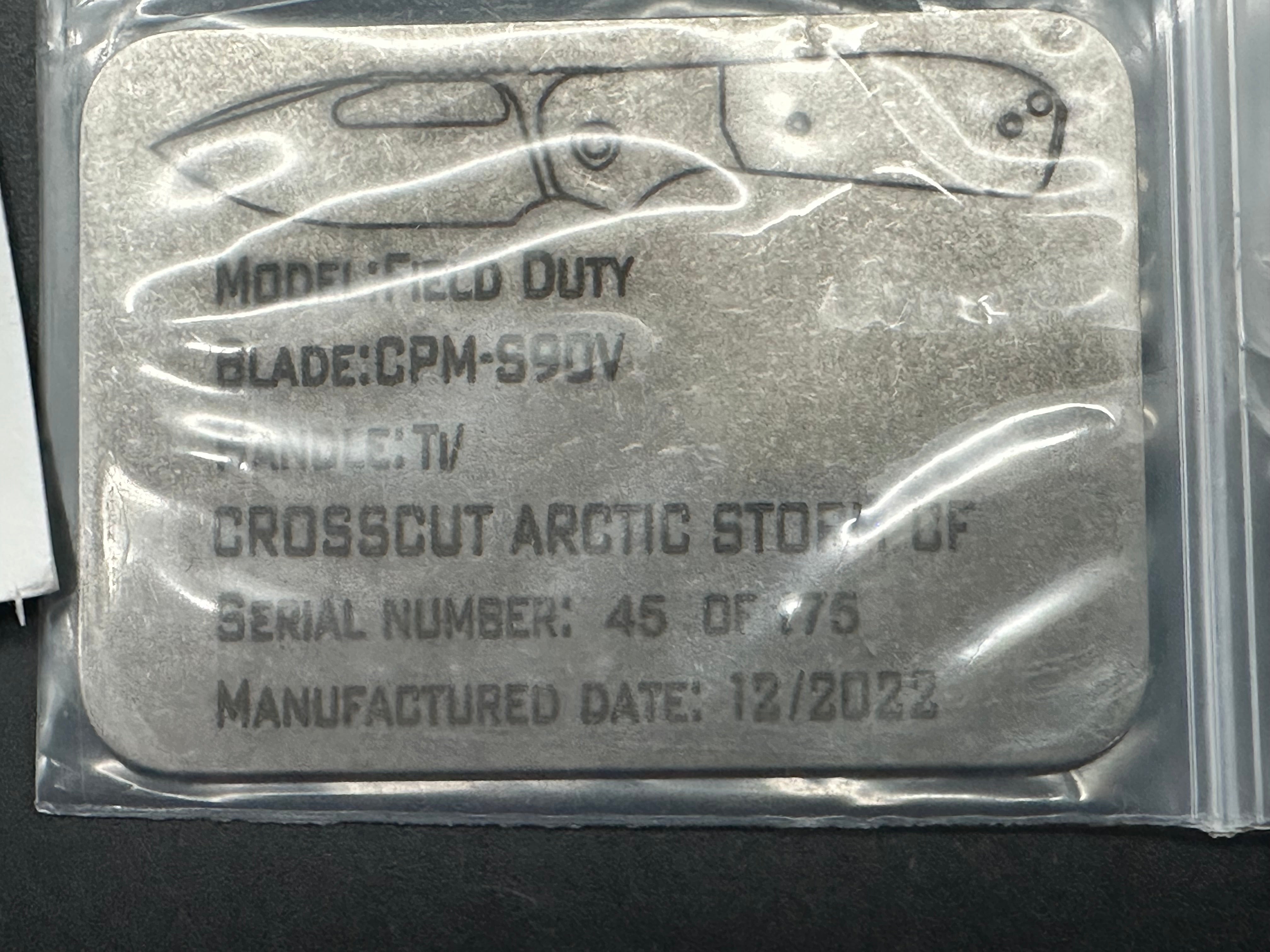 Liong Mah Field Duty 3.5, S90V Blade, Arctic Storm Titanium/Carbon Fiber Handle