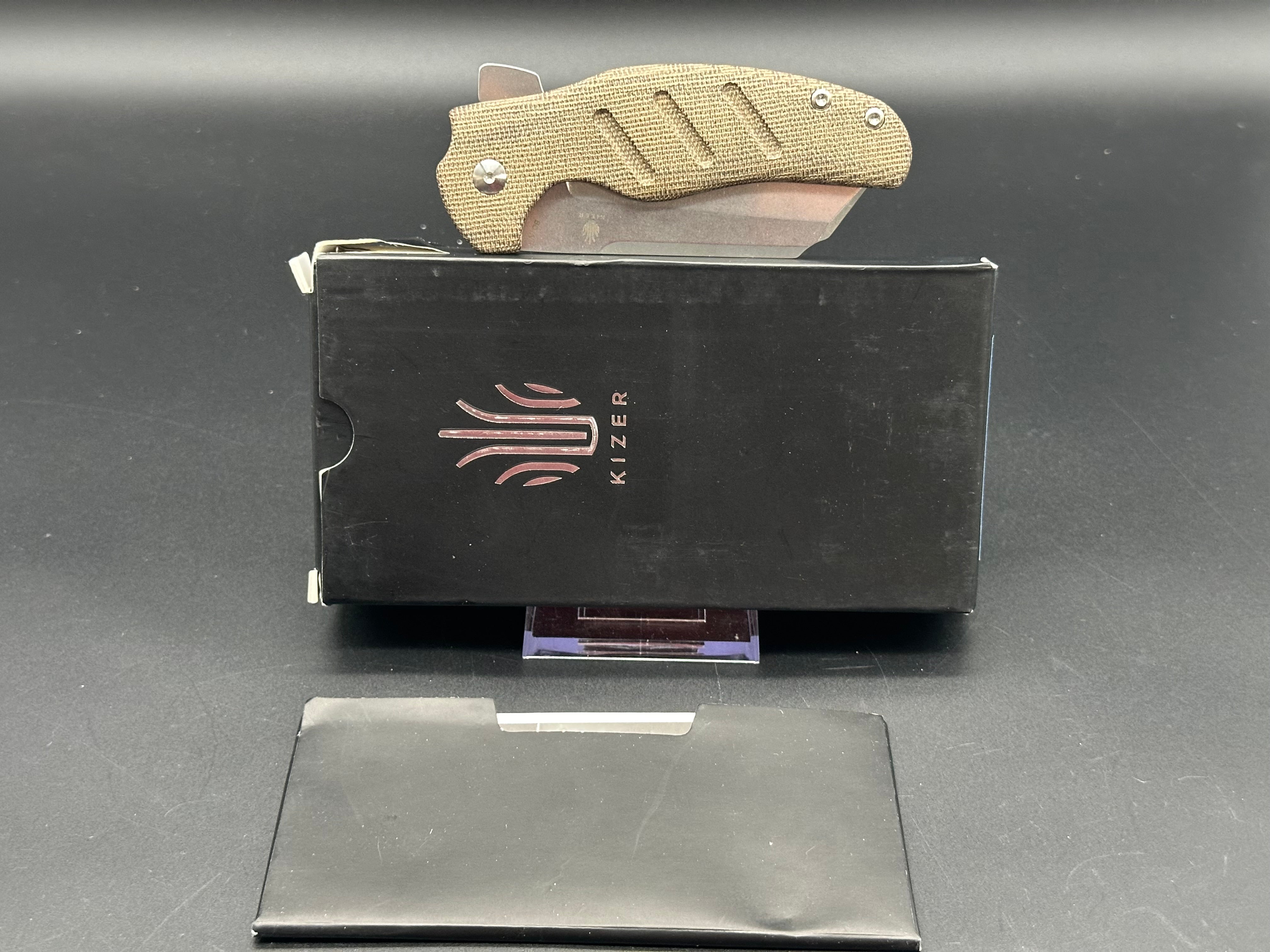 Kizer Vanguard Sheepdog Liner Lock Knife Green Micarta (3.2" Stonewash)