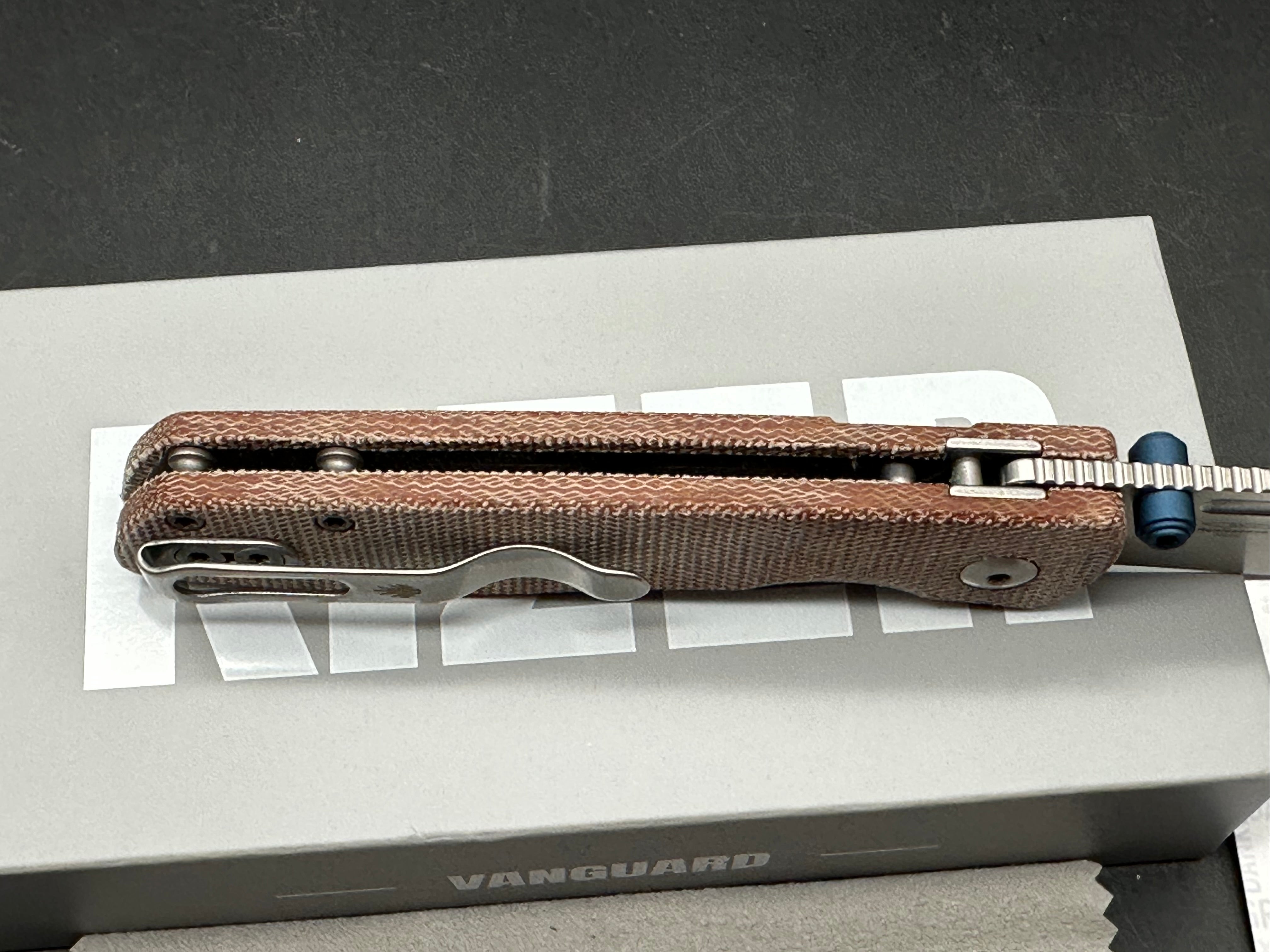 KIZER RENISSANCE FOLDING KNIFE BROWN NORPLEX ULTREX MICARTA HANDLE N690