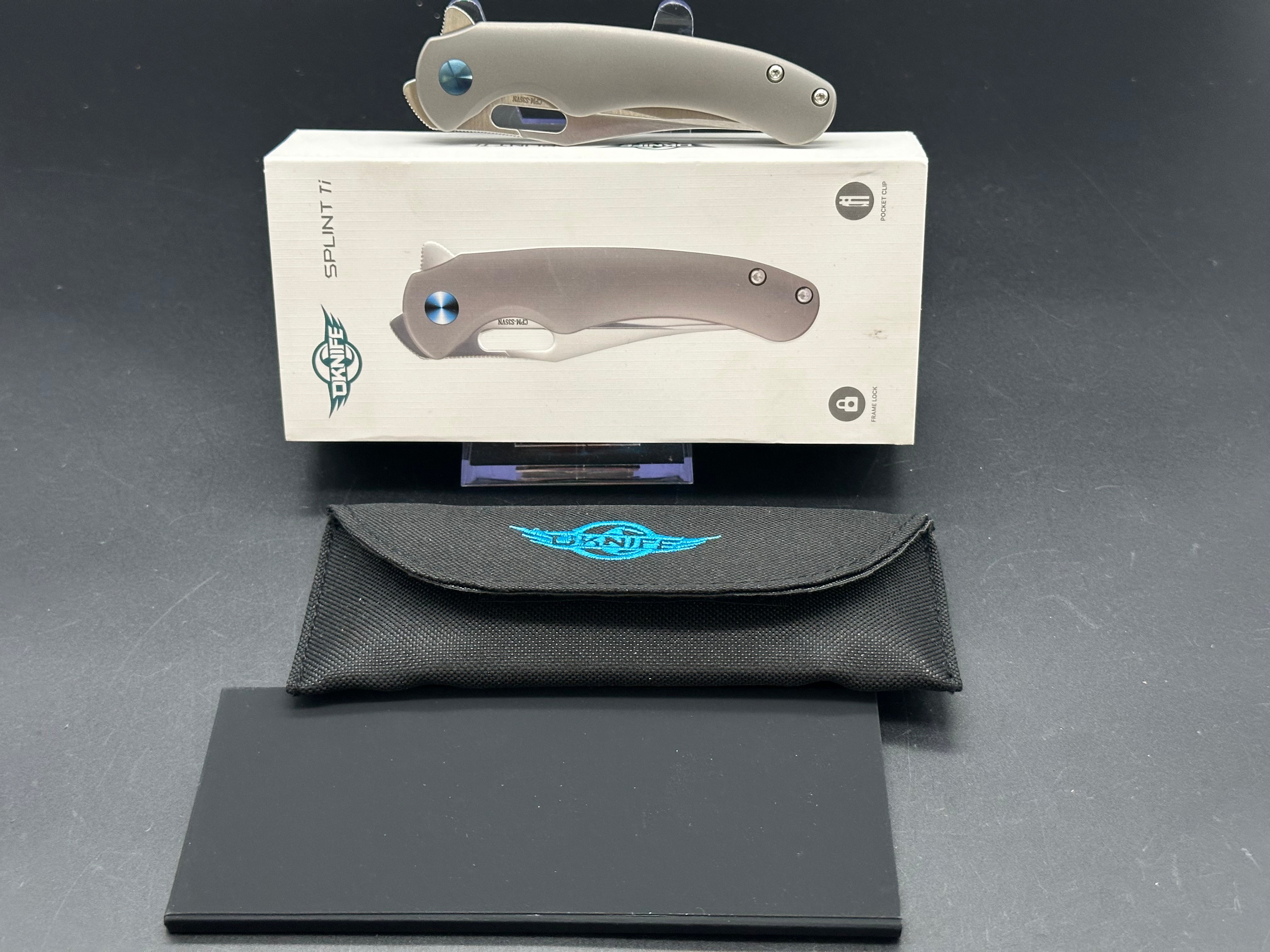 OLIGHT OKNIFE SPLINT FOLDING KNIFE TITANIUM HANDLE CMP-S35VN