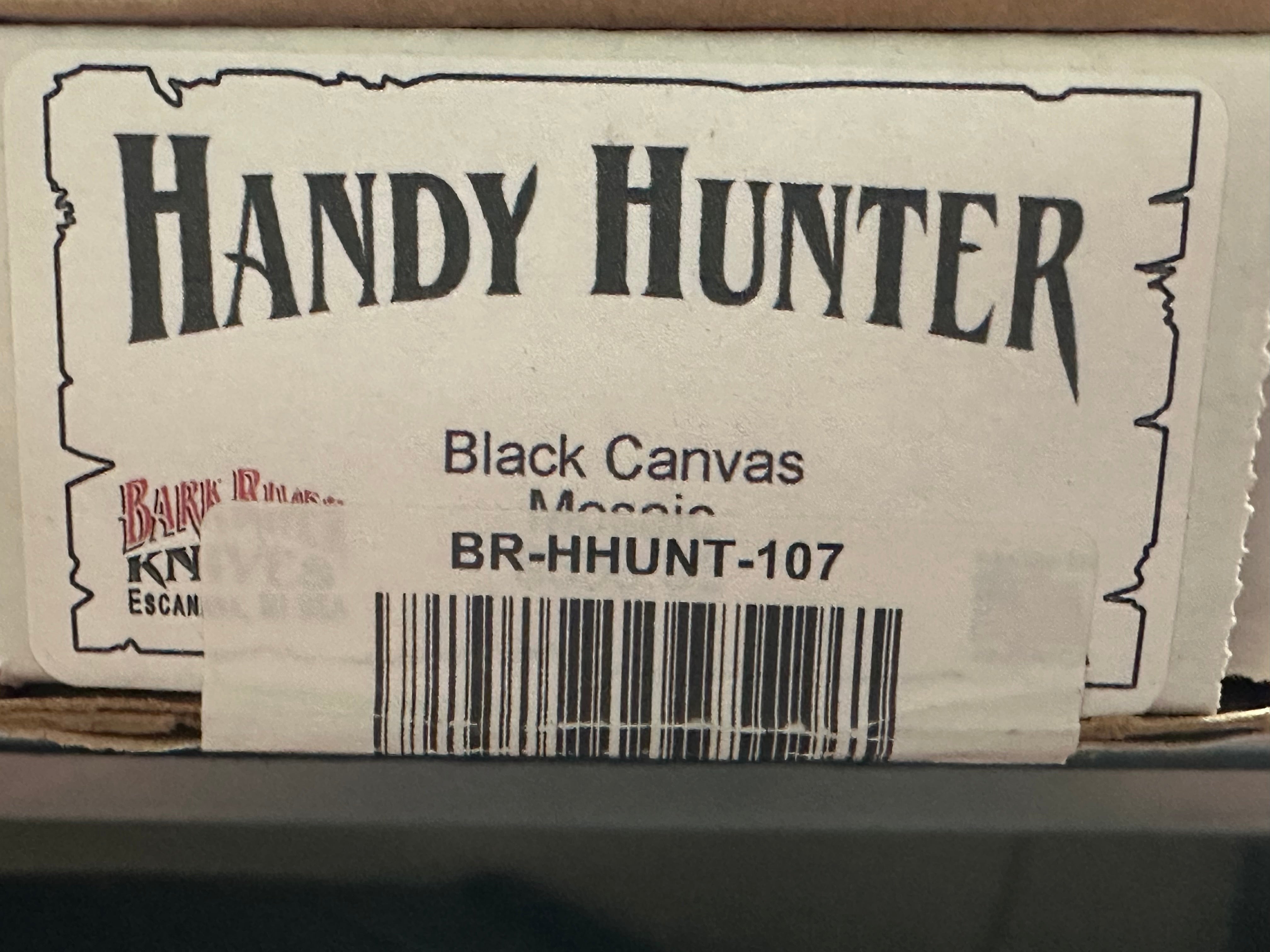 Bark River Handy Hunter black canvas micarta A-2 steel First Production