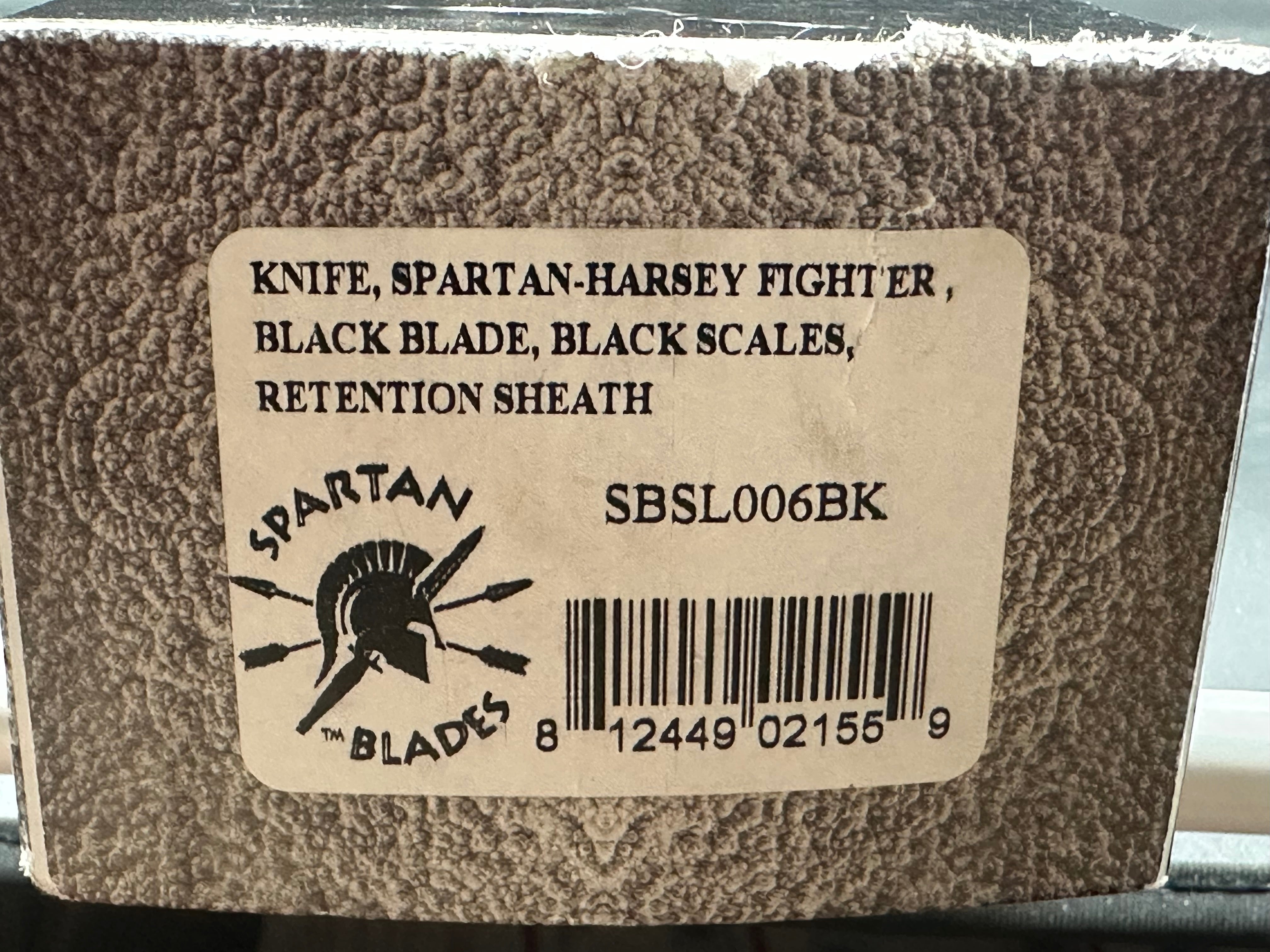 Spartan Blades Harsey Fighter Fixed Blade Knife Black Polymer (6.1" Black)