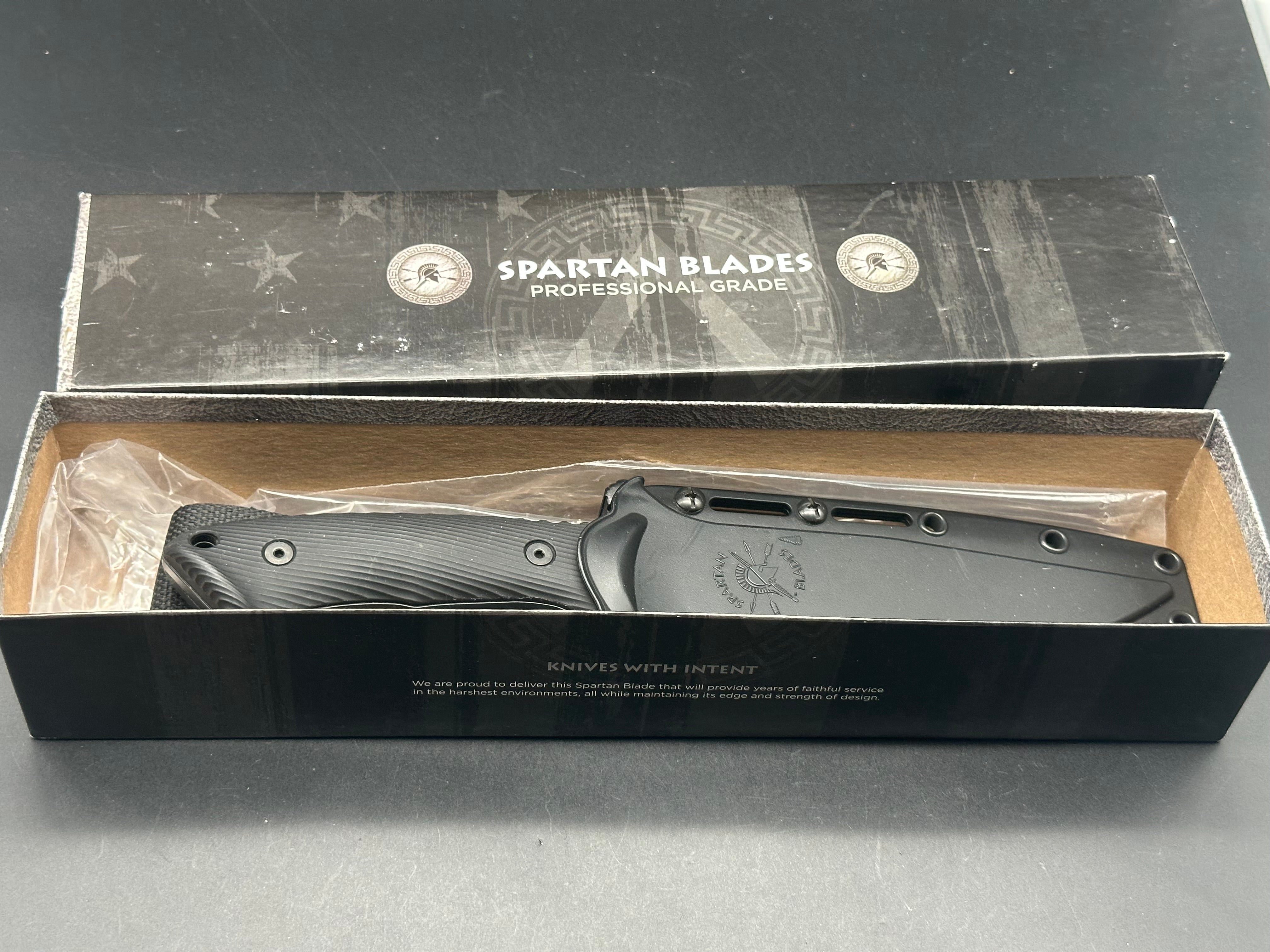 Spartan Blades Harsey Fighter Fixed Blade Knife Black Polymer (6.1" Black)