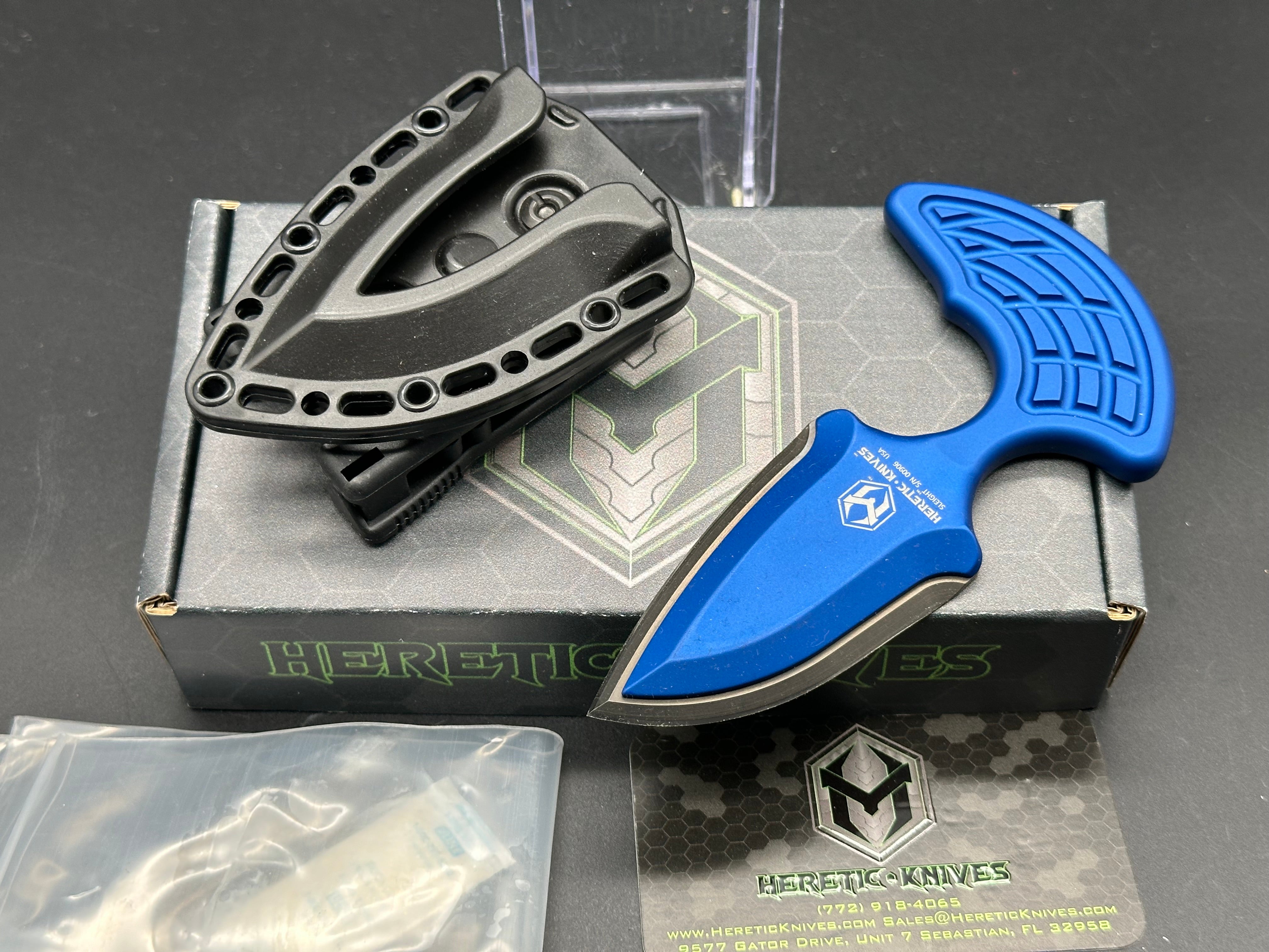 Heretic Sleight H050-6A-BLU 20CV, Blue Aluminum, TekLock Clip