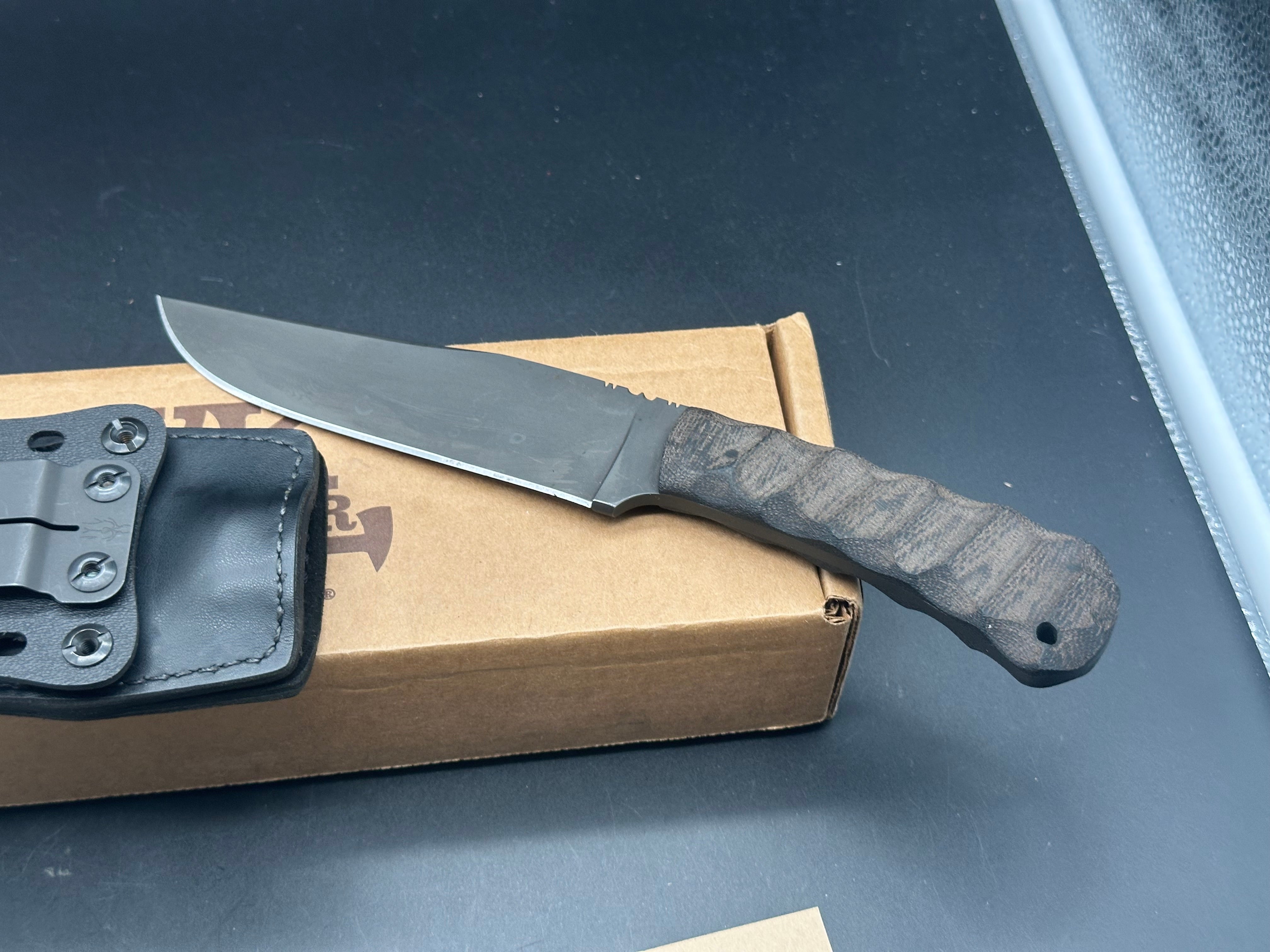 Winkler Field Knife Sculpted black micarta handle