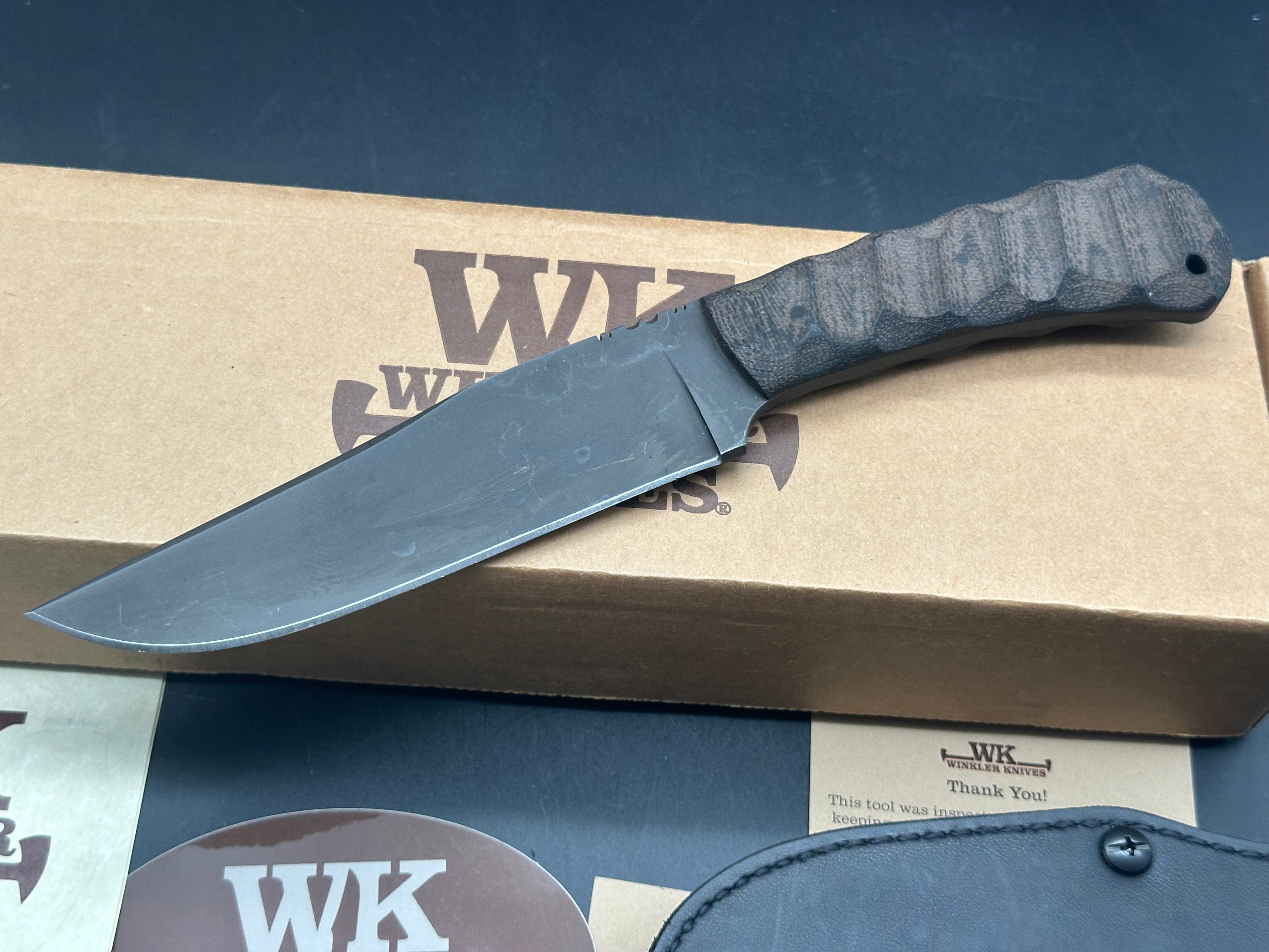 Winkler Field Knife Sculpted black micarta handle