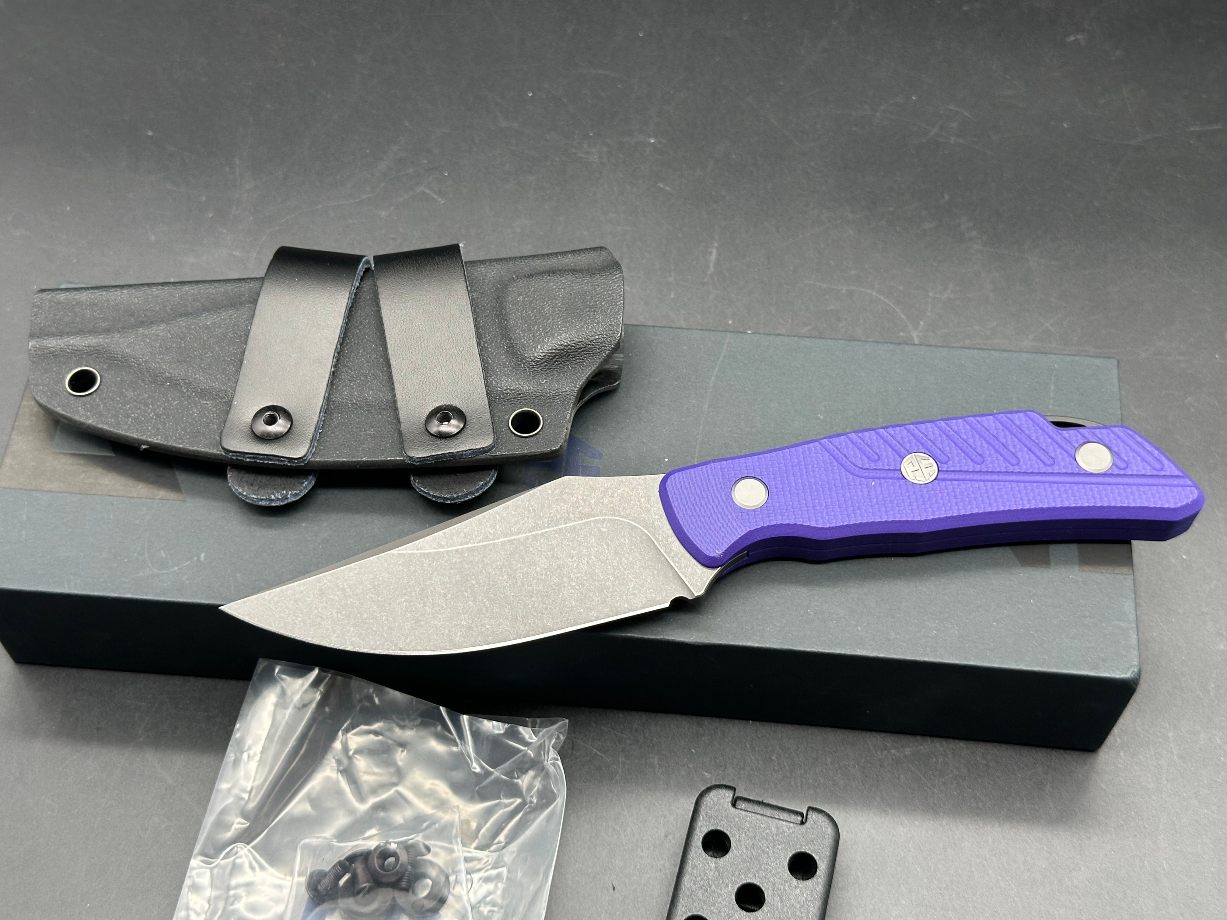 Petrified Fish Barracuda - PFP16 Purple G10 handle w/N690 blade