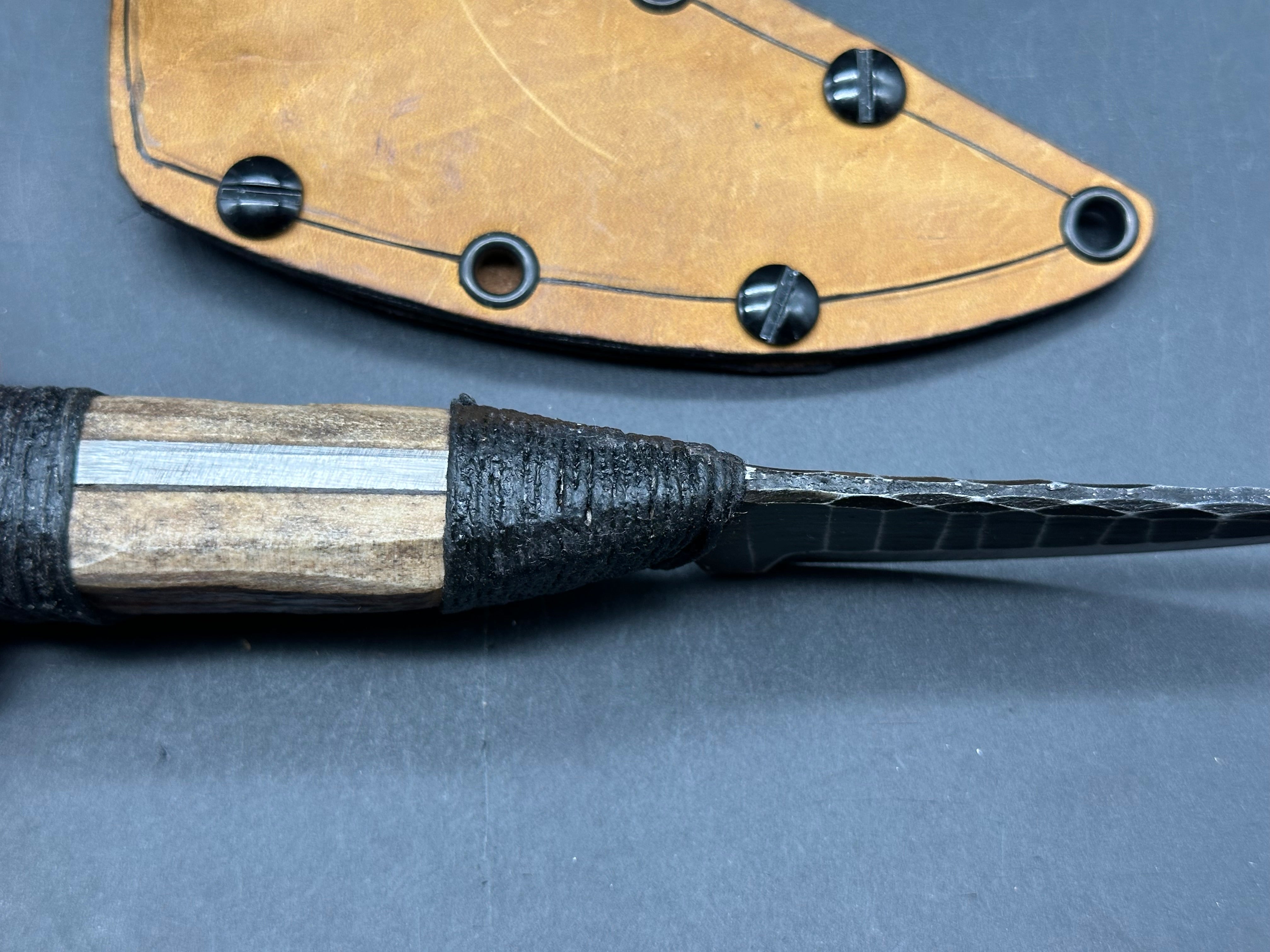Polite But Dangerous - Moose Antler Roach Belly fixed blade