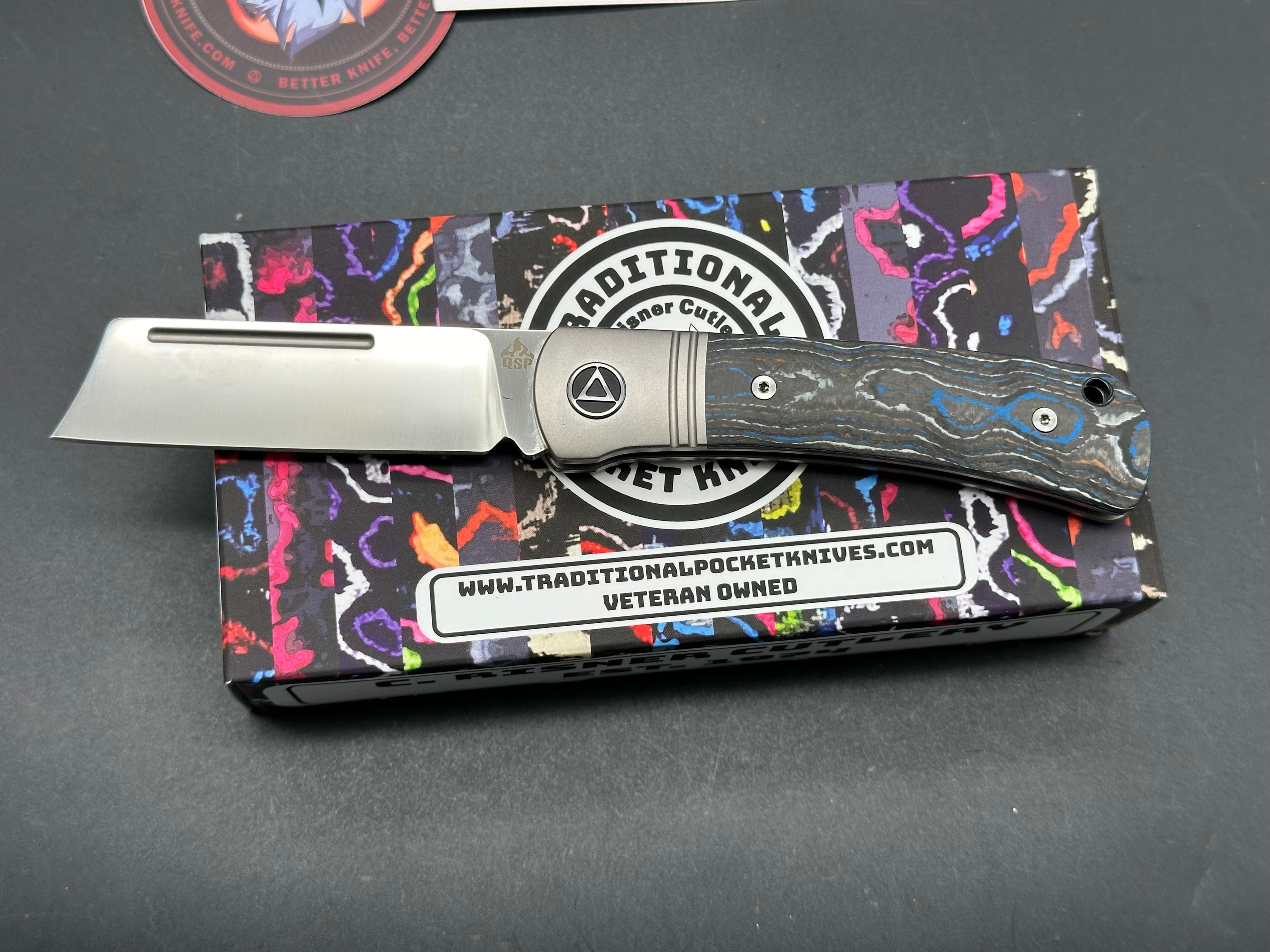 QSP Hedgehog Slip Joint (C.Risner Exclusive), 2.875" M390 Satin Blade with 90s CamoCarbon Handle