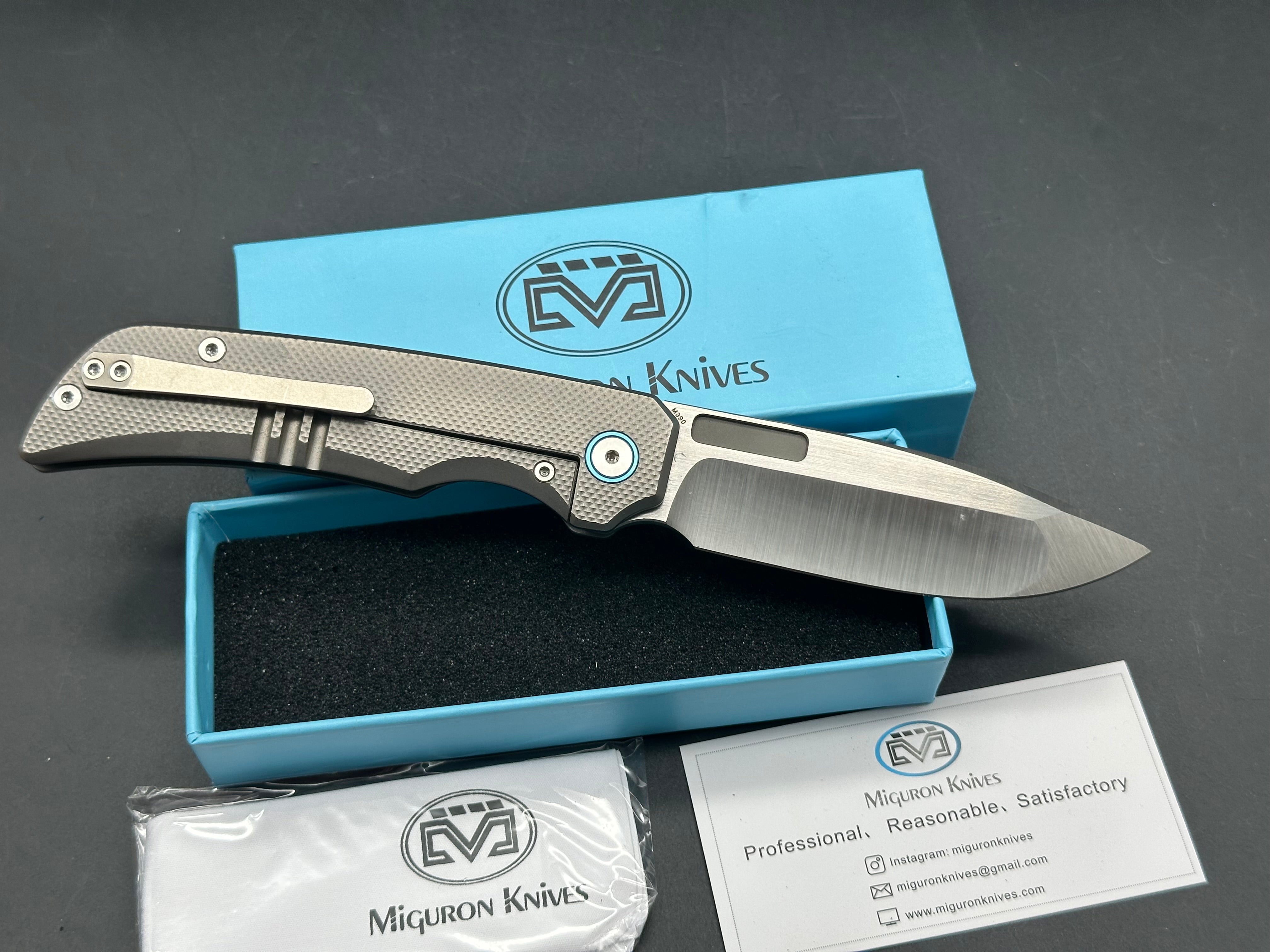 MIGURON KNIVES MERO POCKET KNIFE TITANIUM HANDLE M390 BLADE