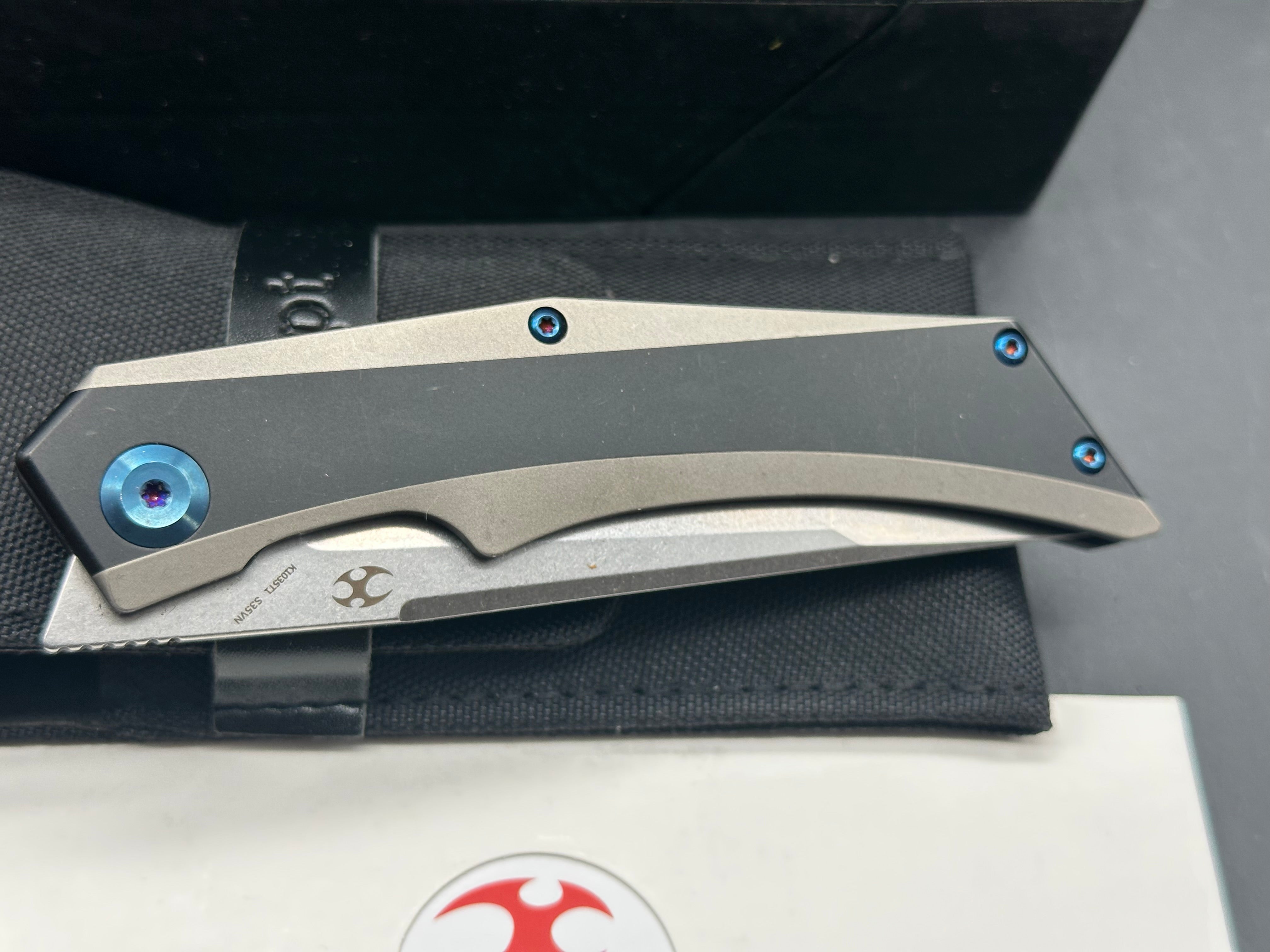 KANSEPT NASKA BLACK/GRAY TITANIUM HANDLE S35VN TANTO