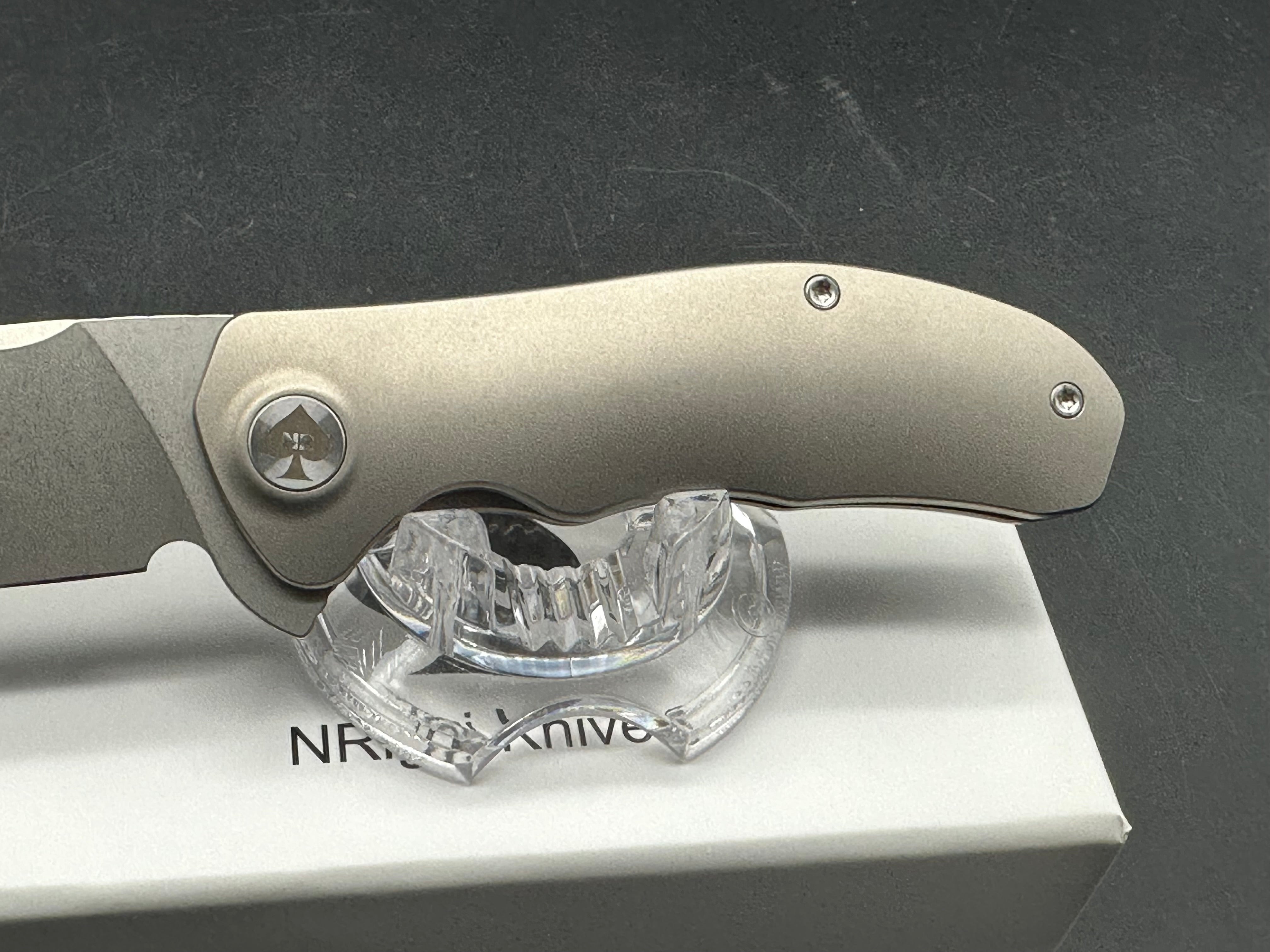 NRiggi Knives "JERSEY" Titanium Scales w/CPM 20CV stonewash blade