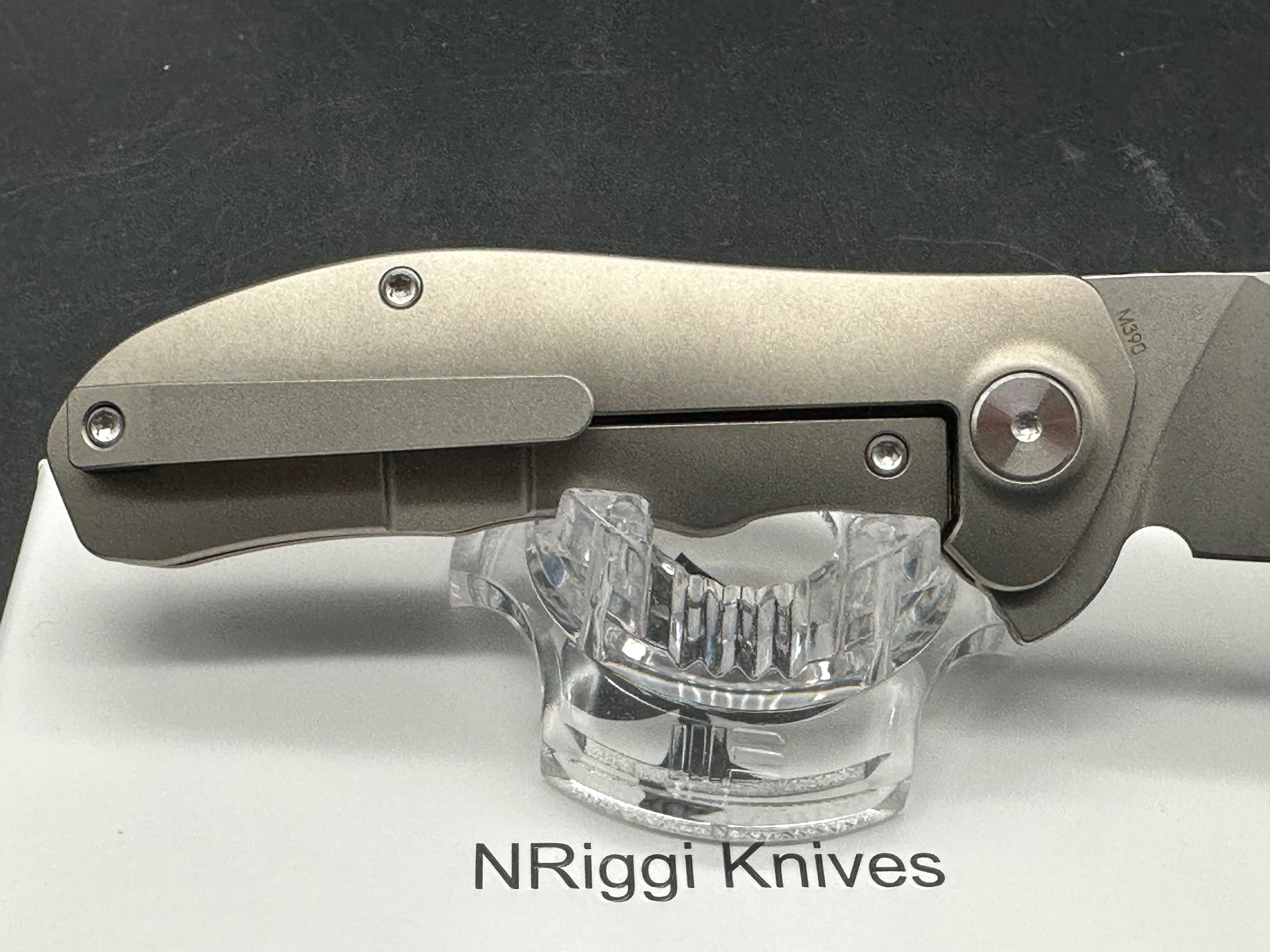 NRiggi Knives "JERSEY" Titanium Scales w/CPM 20CV stonewash blade